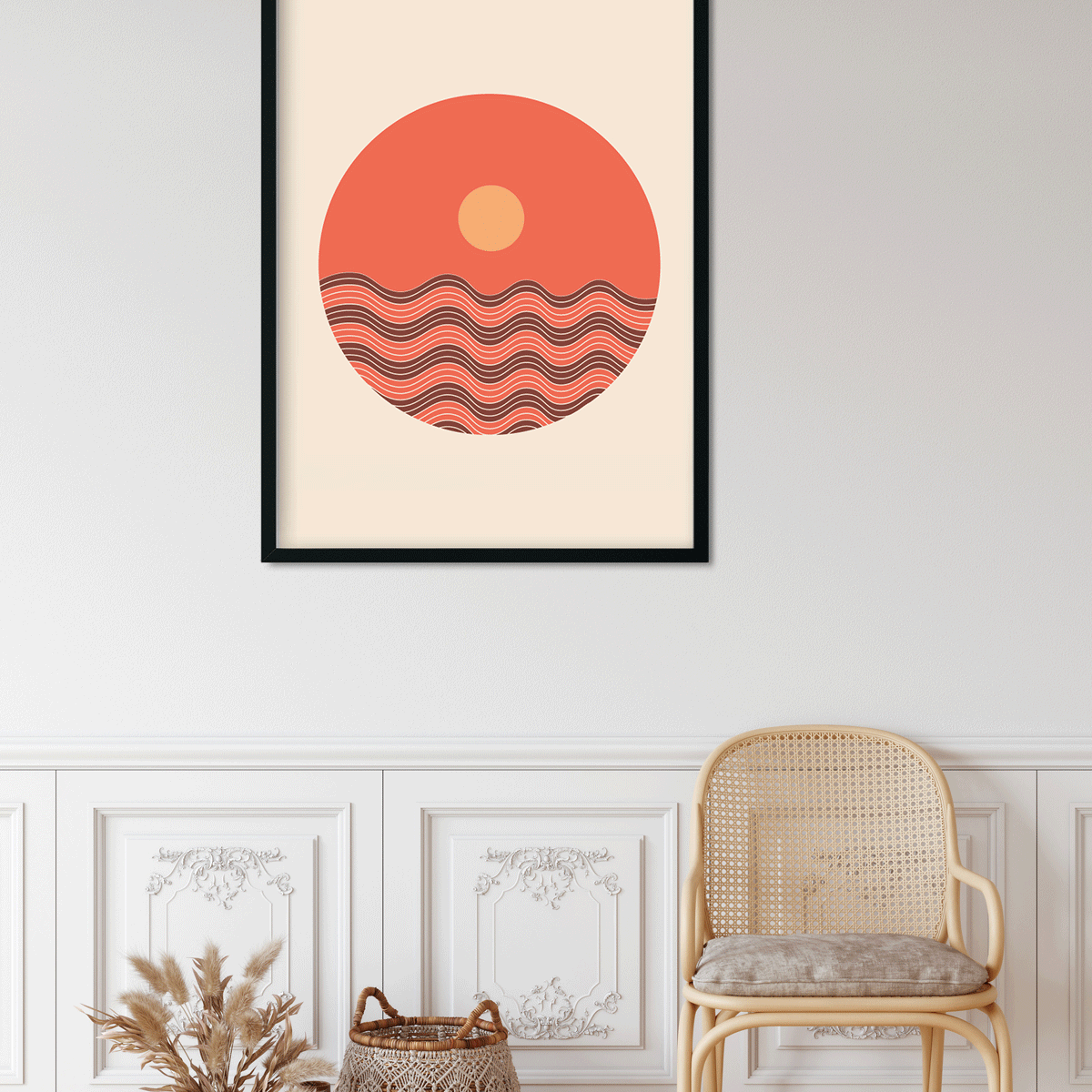 Modern poster nature landscapes Painting 4 X 5.5 Vertical Premium Wall Art Canvas by MeriDeewar