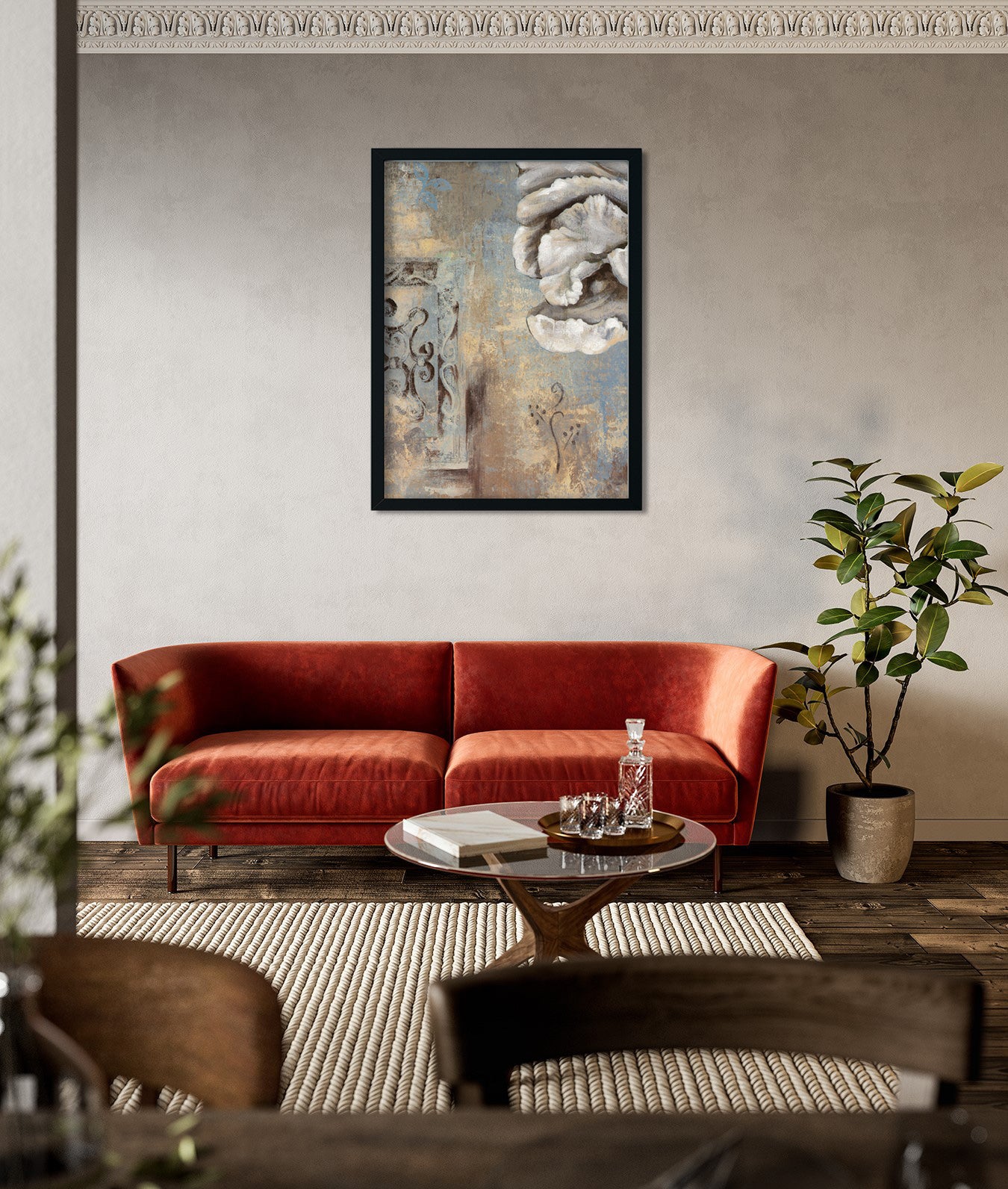 Moders Flower Painting 2 : 3 Vertical Premium Wall Art Canvas by MeriDeewar