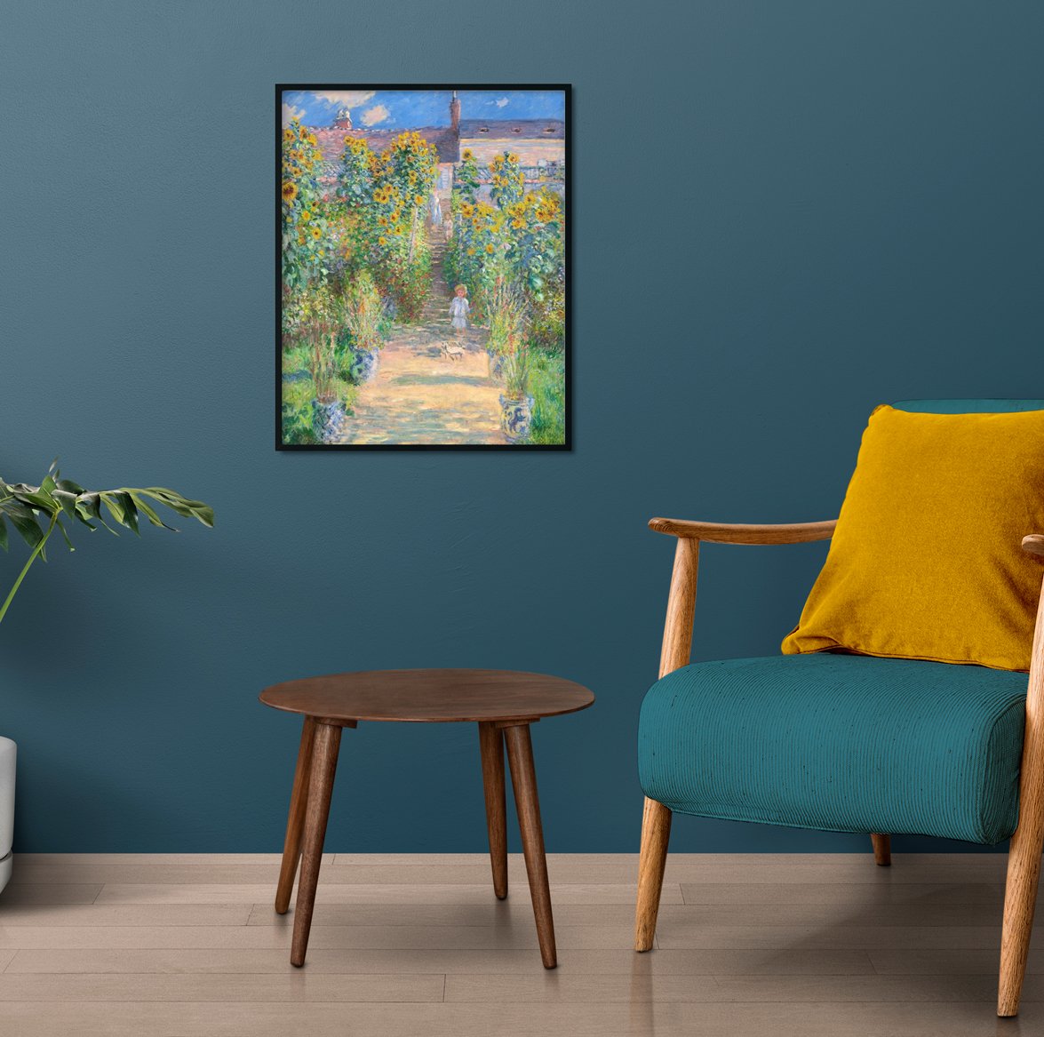 Monet's Garden At Vetheuil Painting By Claude Monet - Meri Deewar 4 :5 Vertical Premium Wall Art Canvas by MeriDeewar