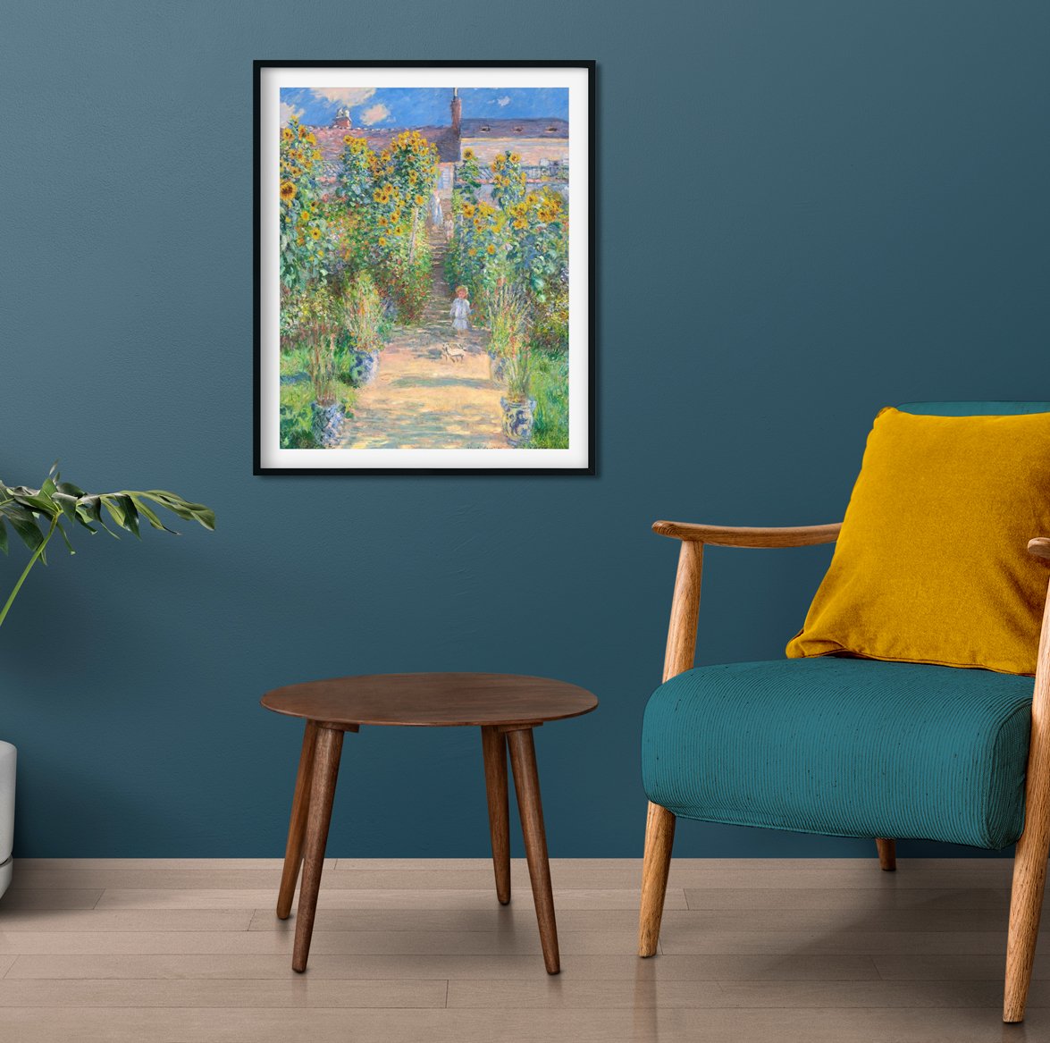 Monet's Garden At Vetheuil Painting By Claude Monet - Meri Deewar 4 :5 Vertical Premium Wall Art Canvas by MeriDeewar