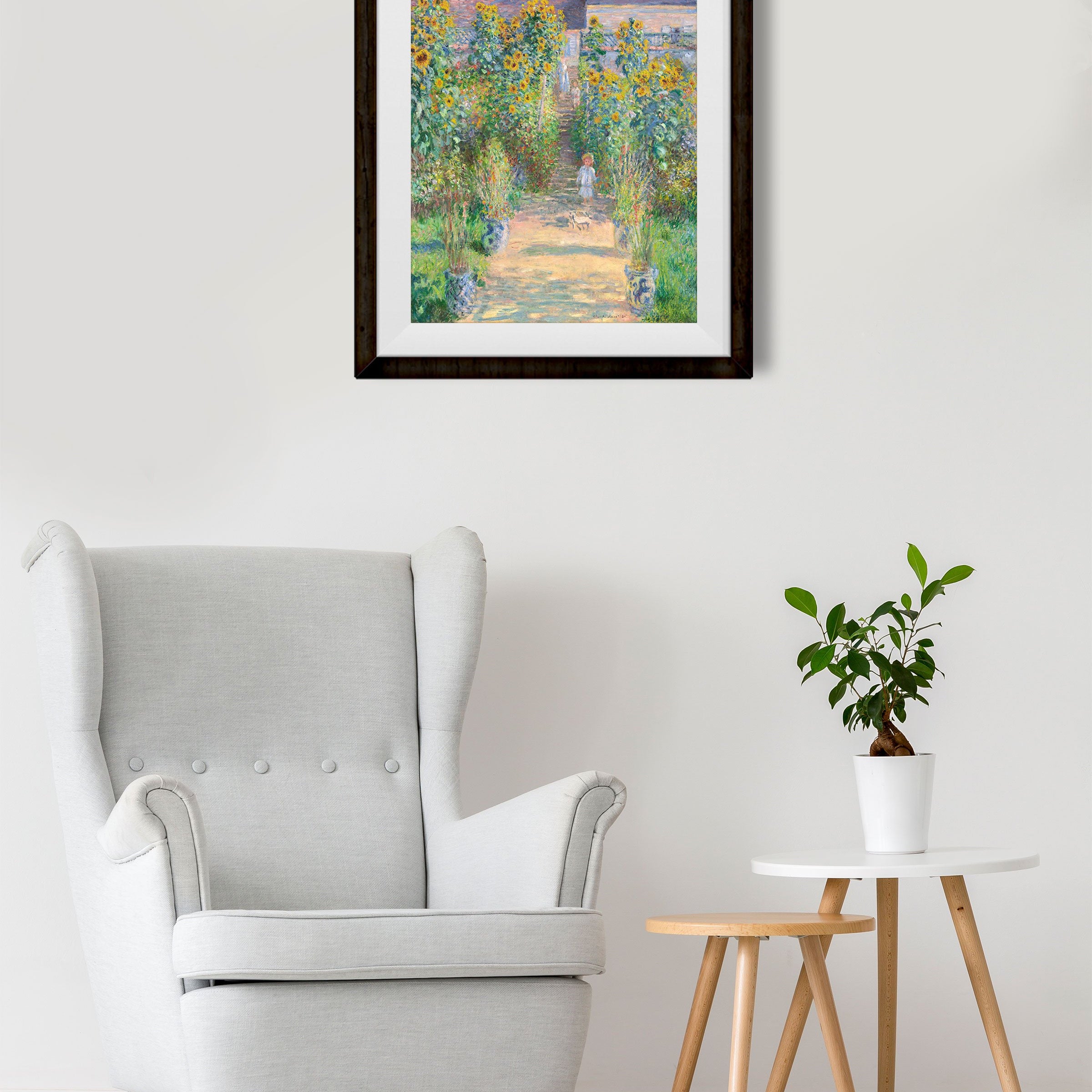 Monet's Garden At Vetheuil Painting By Claude Monet - Meri Deewar 4 :5 Vertical Premium Wall Art Canvas by MeriDeewar