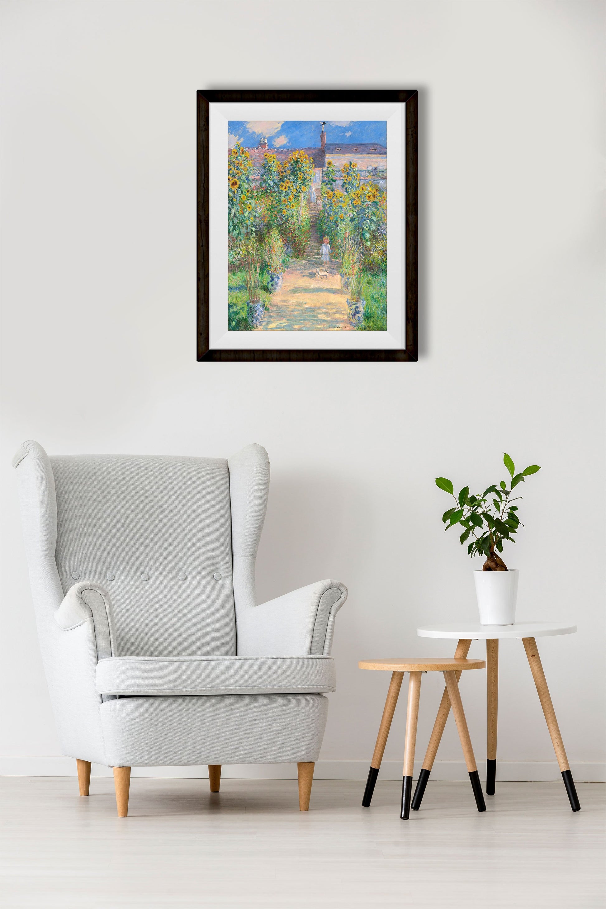 Monet's Garden At Vetheuil Painting By Claude Monet - Meri Deewar 4 :5 Vertical Premium Wall Art Canvas by MeriDeewar
