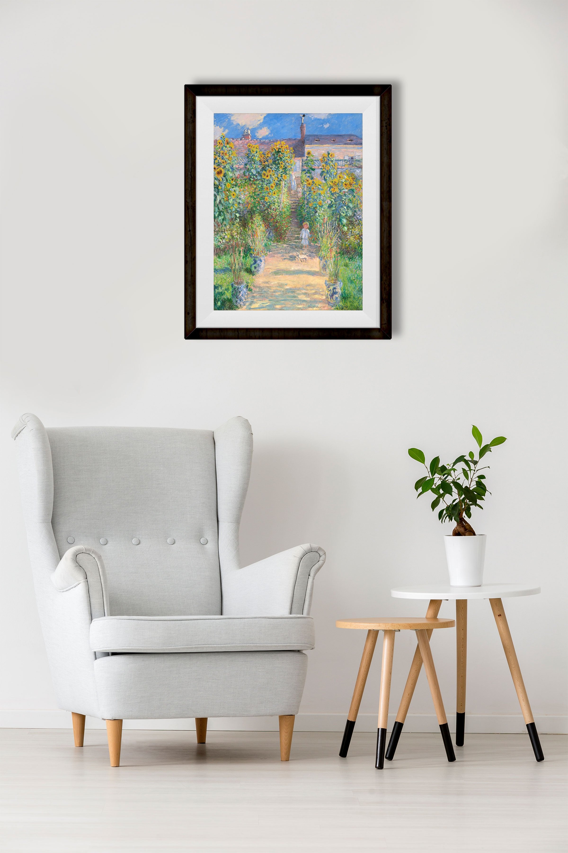Monet's Garden At Vetheuil Painting By Claude Monet - Meri Deewar 4 :5 Vertical Premium Wall Art Canvas by MeriDeewar