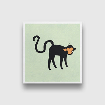 Monkey Painting - Meri Deewar 1 : 1 Square Premium Wall Art Canvas by MeriDeewar