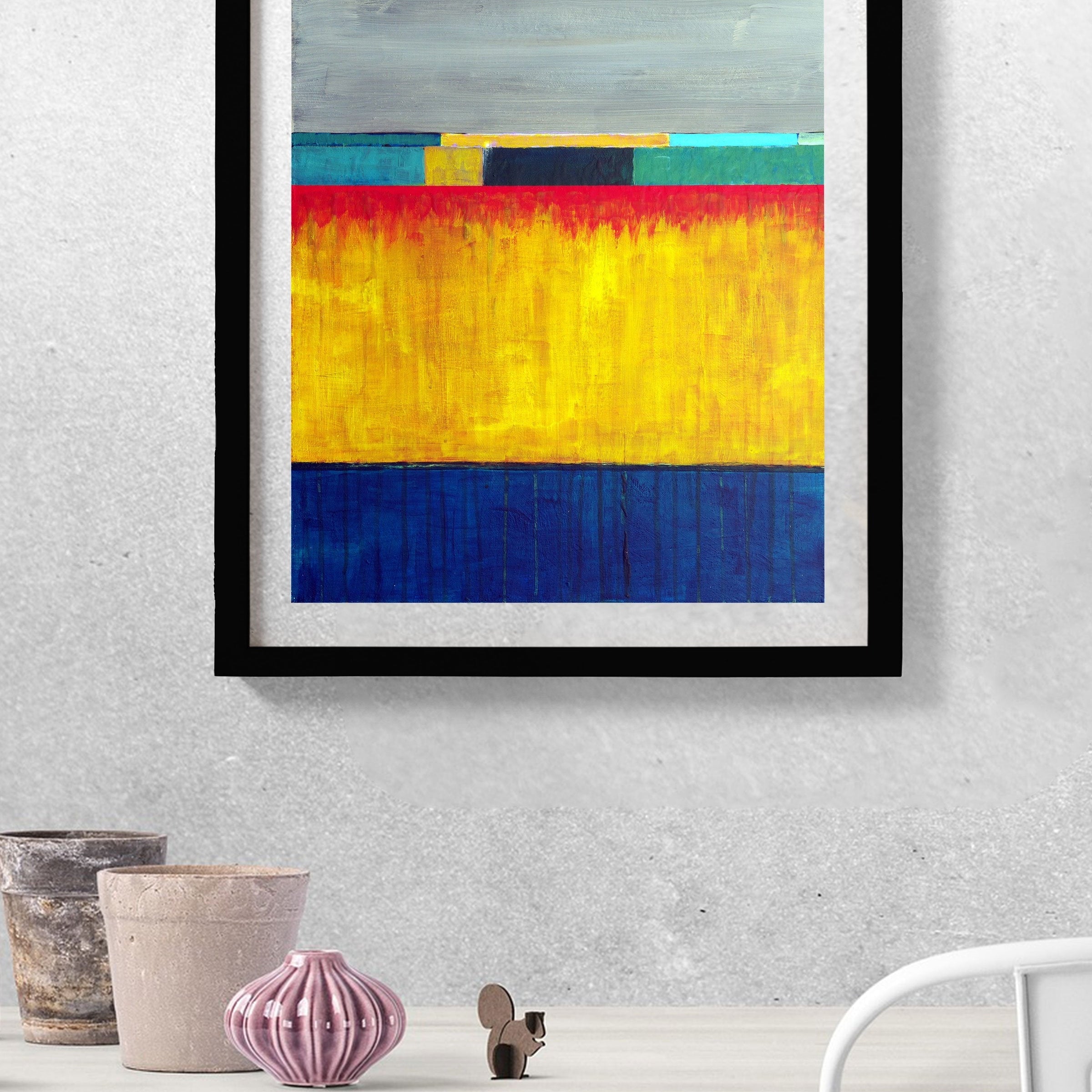 Morden Abstract Painting - Meri Deewar 1 : 1 Square Premium Wall Art Canvas by MeriDeewar