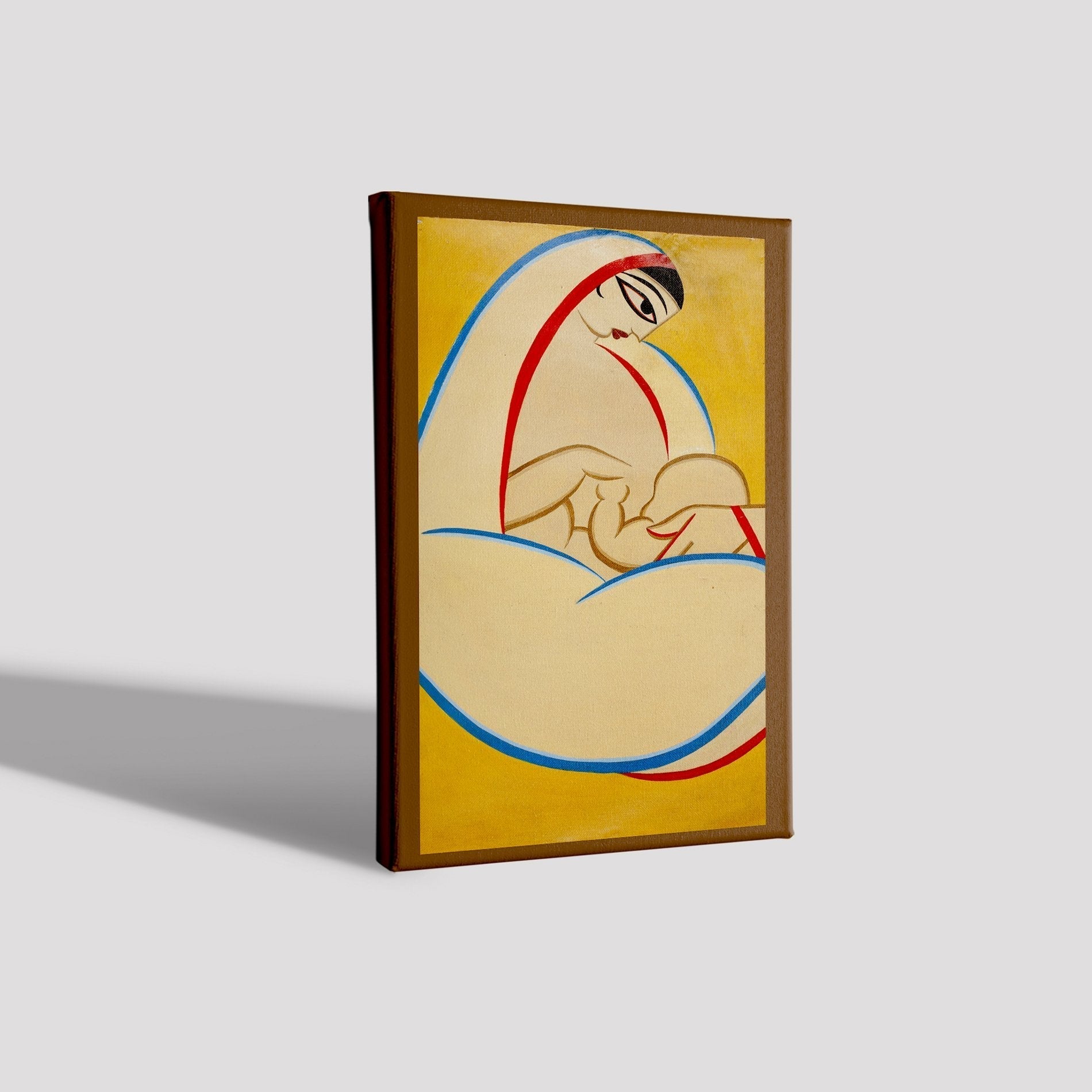 Mother and child Painting - Meri Deewar 1 : 2 Vertical Premium Wall Art Canvas by MeriDeewar