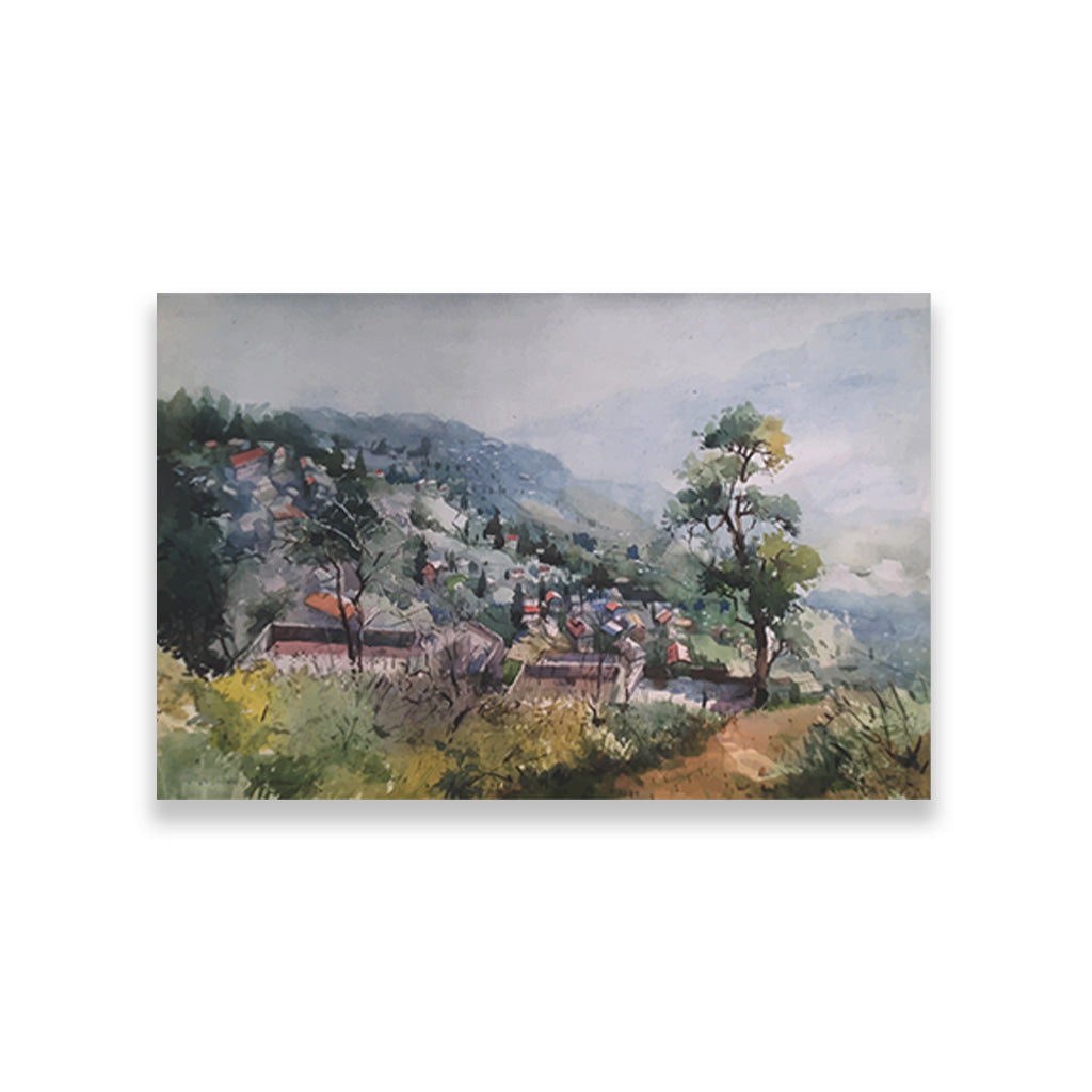 Munnar Cityscape Painting - Meri Deewar 3 : 2 Horizontal Premium Wall Art Canvas by MeriDeewar