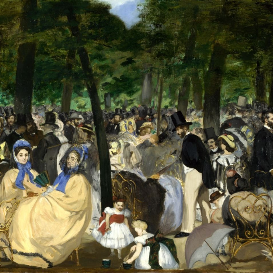 Music In The Tuileries Painting - Meri Deewar 3 : 2 Horizontal Premium Wall Art Canvas by MeriDeewar