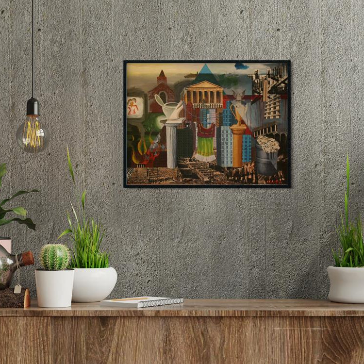 My Dress Hangs There Painting - Meri Deewar 3 : 4 Vertical Premium Wall Art Canvas by MeriDeewar