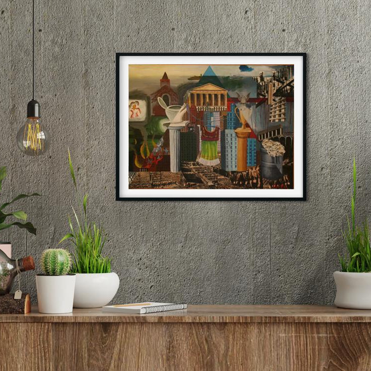 My Dress Hangs There Painting - Meri Deewar 3 : 4 Vertical Premium Wall Art Canvas by MeriDeewar