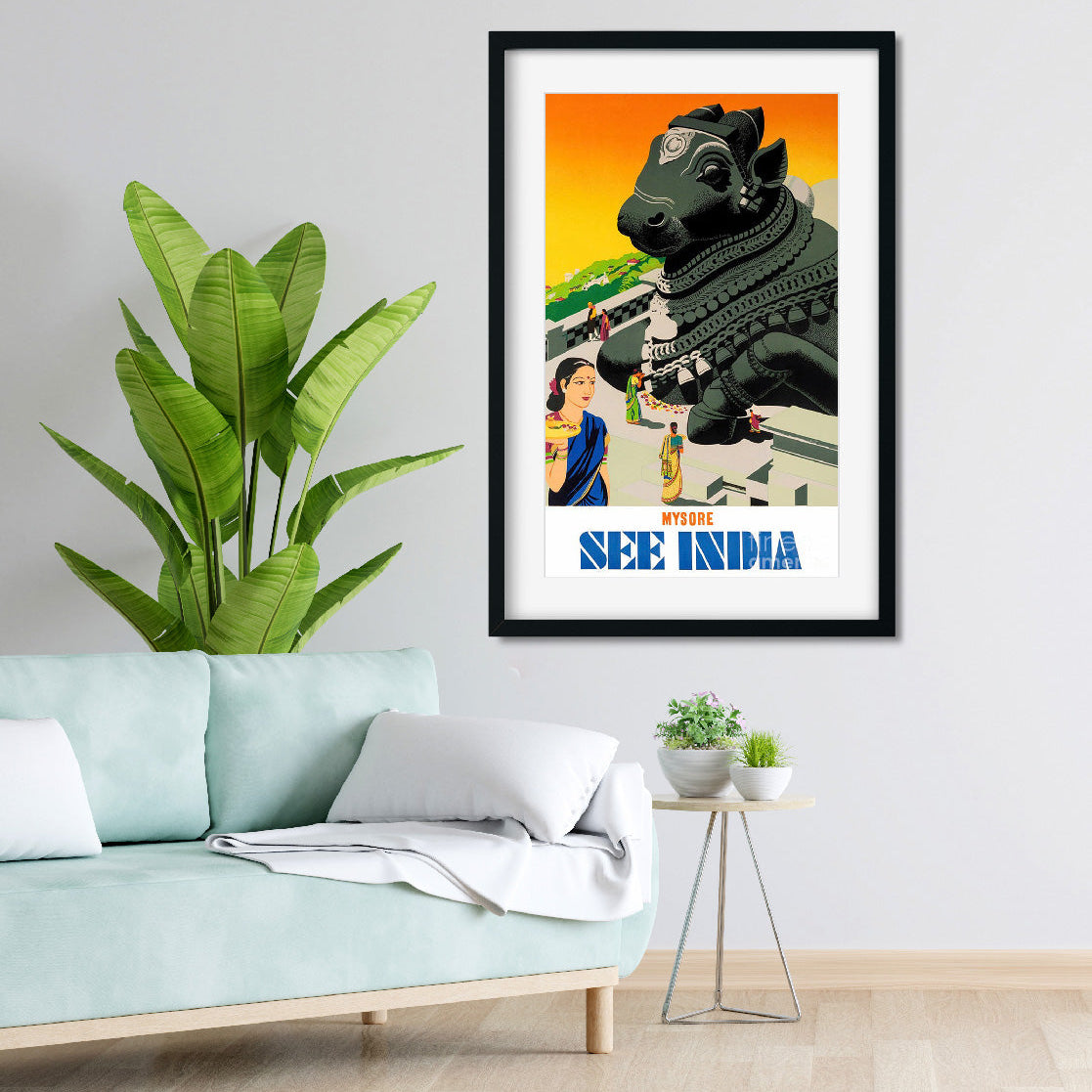 Mysore Karnataka Vintage poster 1 : 2 Vertical Premium Wall Art Canvas by MeriDeewar