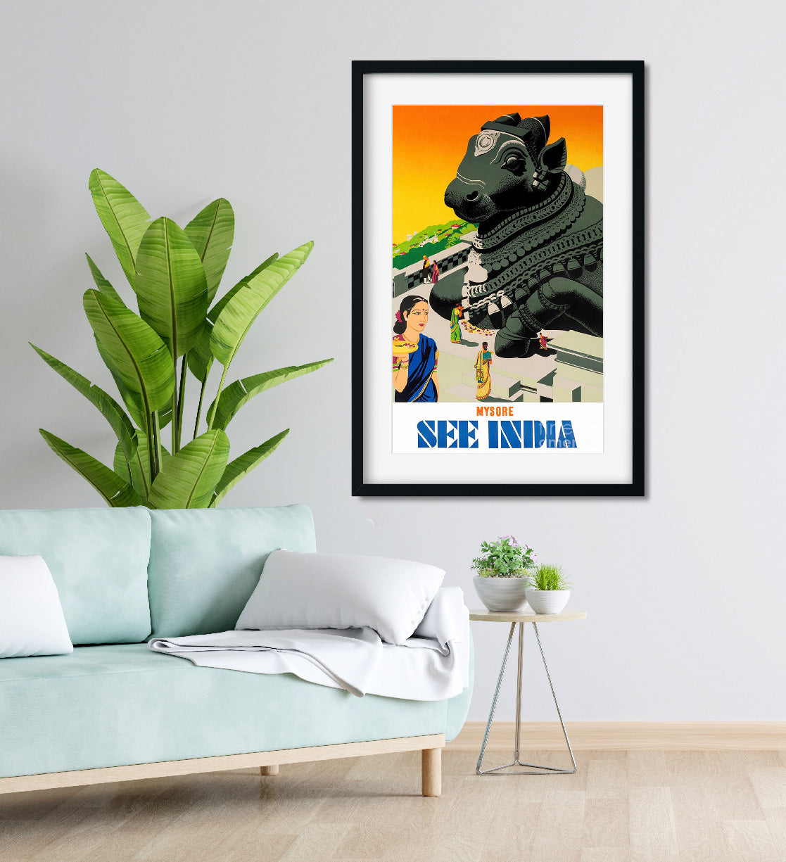 Mysore Karnataka Vintage poster 1 : 2 Vertical Premium Wall Art Canvas by MeriDeewar