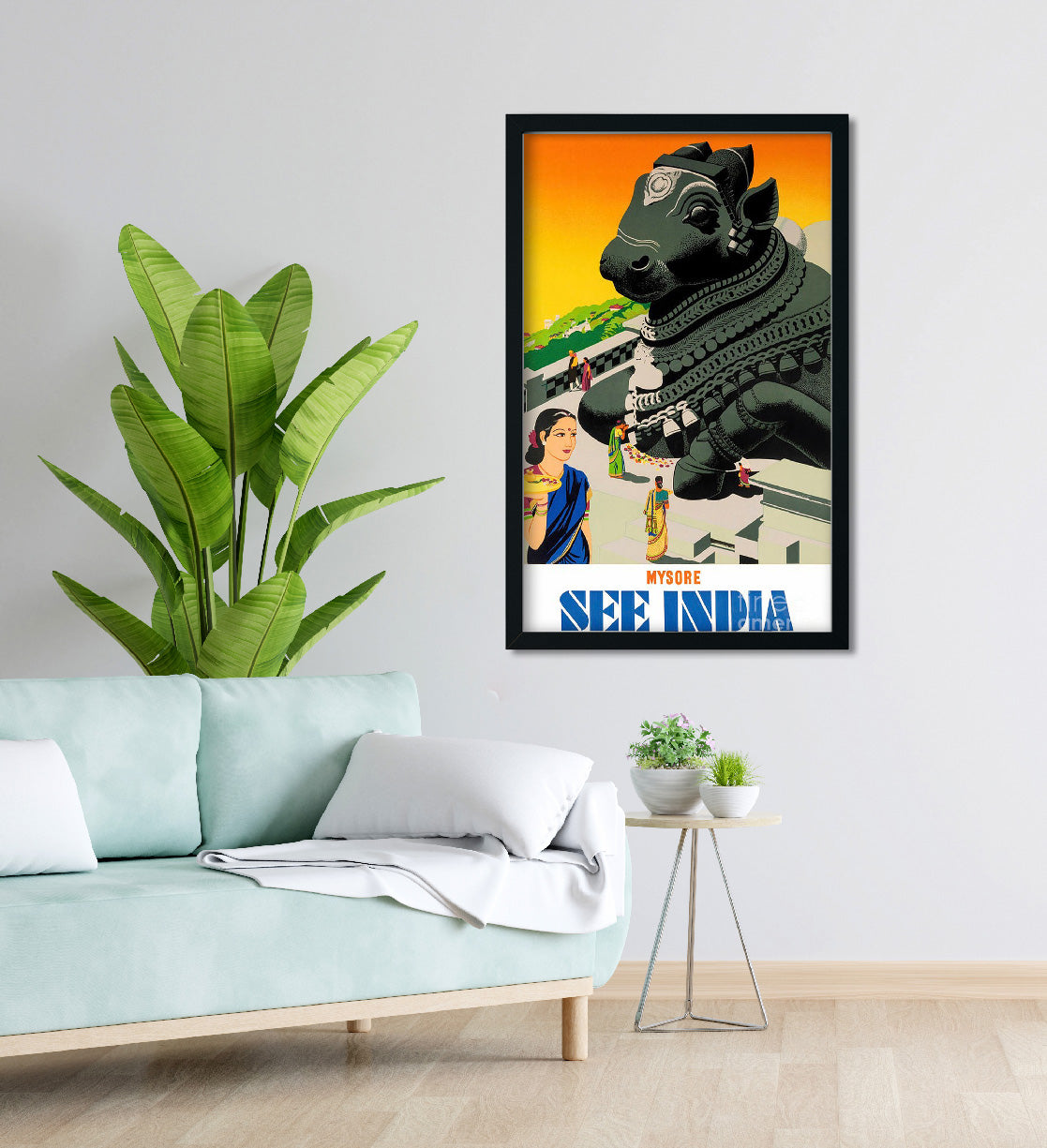 Mysore Karnataka Vintage poster 1 : 2 Vertical Premium Wall Art Canvas by MeriDeewar