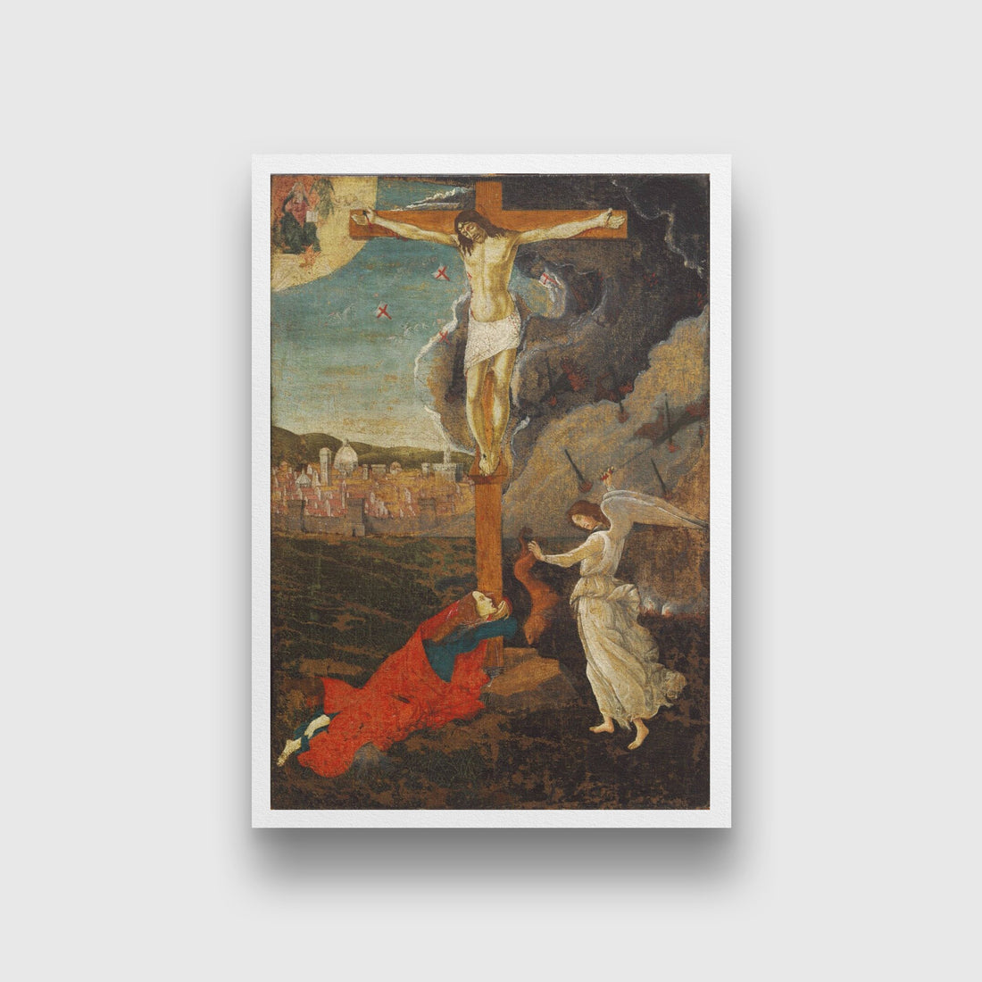 Mystic Crucifixion Painting - Meri Deewar 2 : 3 Vertical Premium Wall Art Canvas by MeriDeewar