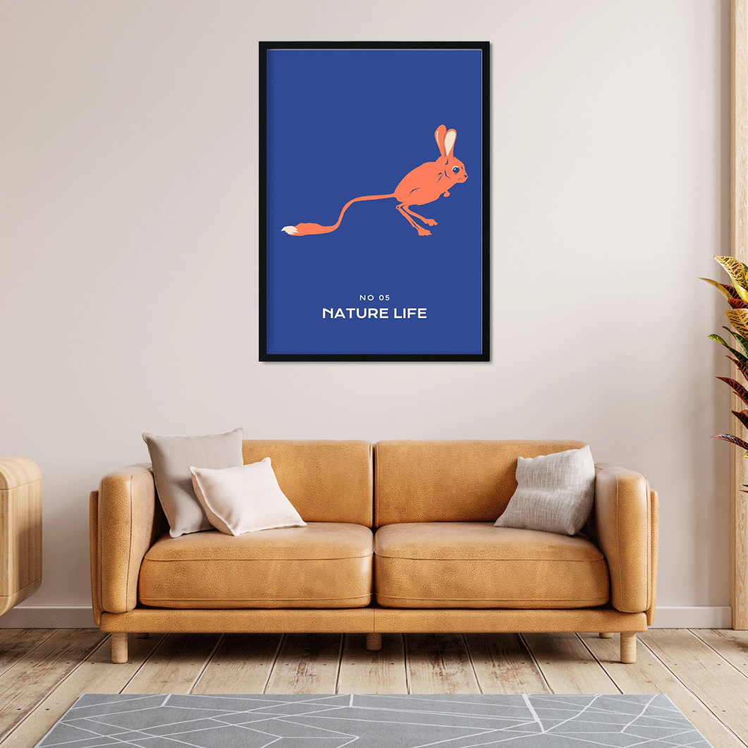 Natue Life Wildlife minimalistic Painting 3 : 4.2 Vertical Premium Wall Art Canvas by MeriDeewar
