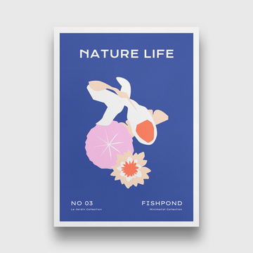 Nature Life Fishpond minimalistic Painting 3 : 4.2 Vertical Premium Wall Art Canvas by MeriDeewar