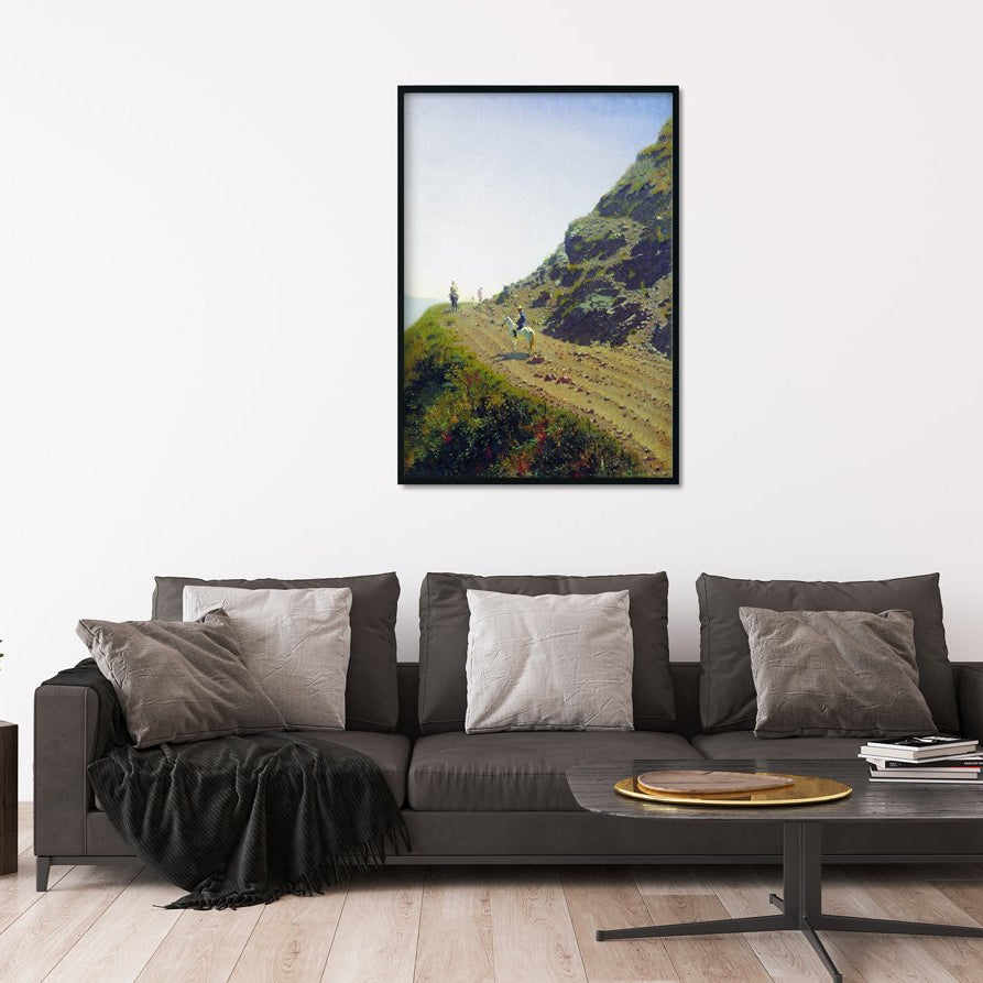 nomadic road in the mountains of ala tau Painting - Meri Deewar 3 : 4.2 Vertical Premium Wall Art Canvas by MeriDeewar