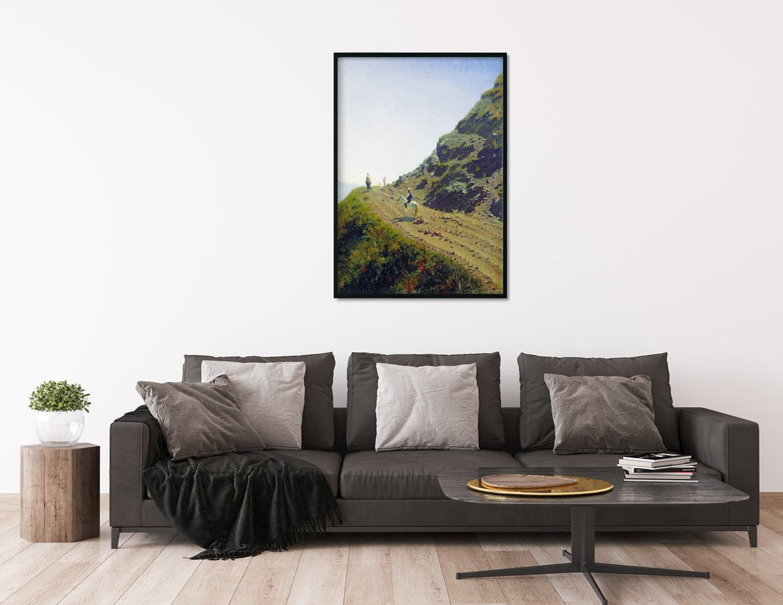 nomadic road in the mountains of ala tau Painting - Meri Deewar 3 : 4.2 Vertical Premium Wall Art Canvas by MeriDeewar