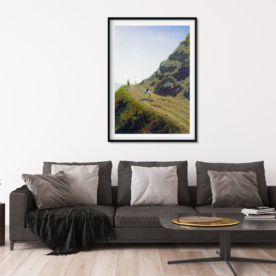 nomadic road in the mountains of ala tau Painting - Meri Deewar 3 : 4.2 Vertical Premium Wall Art Canvas by MeriDeewar