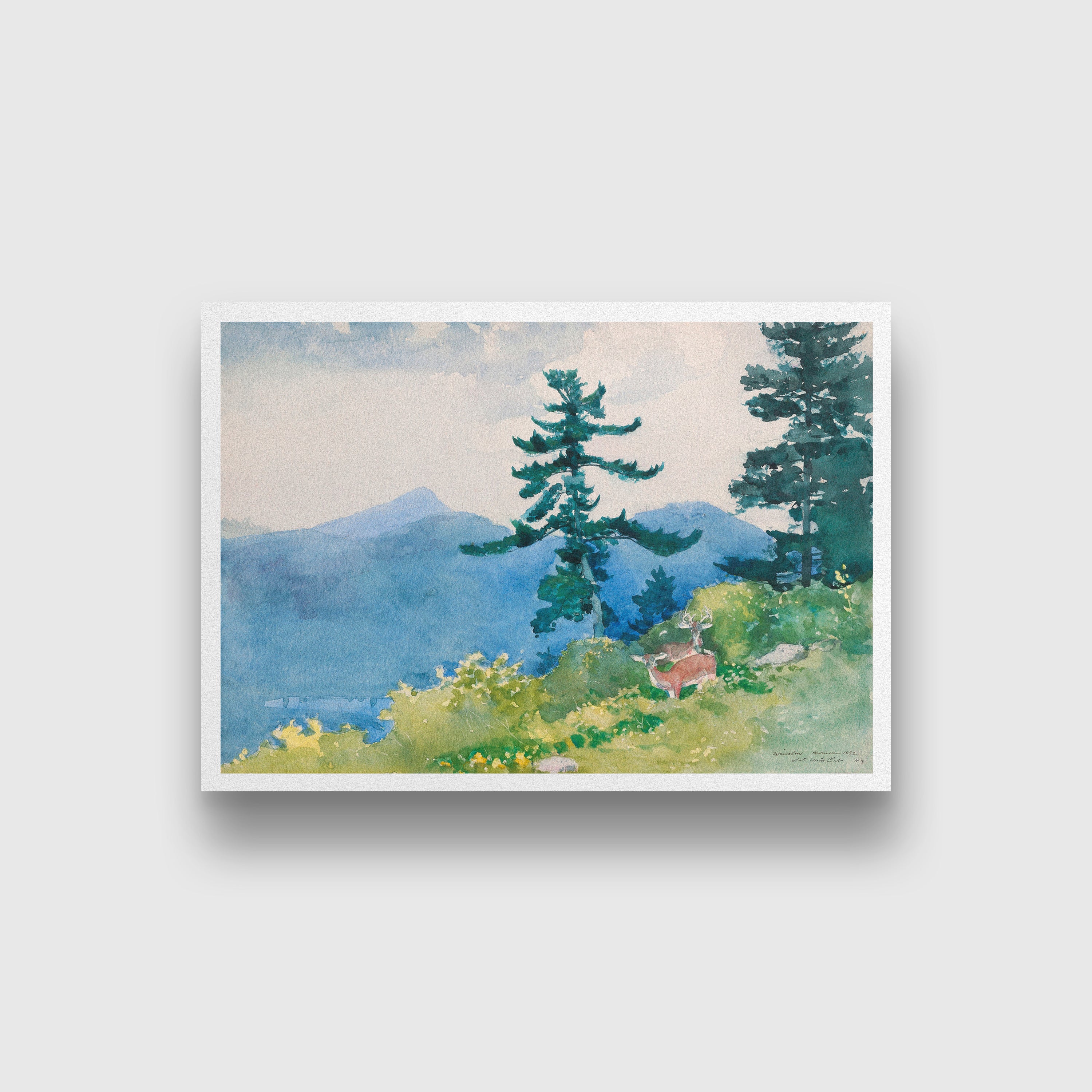 North Woods Club Adirondacks painting - Meri Deewar 3 : 2 Horizontal Premium Wall Art Canvas by MeriDeewar