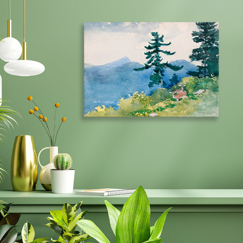 North Woods Club Adirondacks painting - Meri Deewar 3 : 2 Horizontal Premium Wall Art Canvas by MeriDeewar