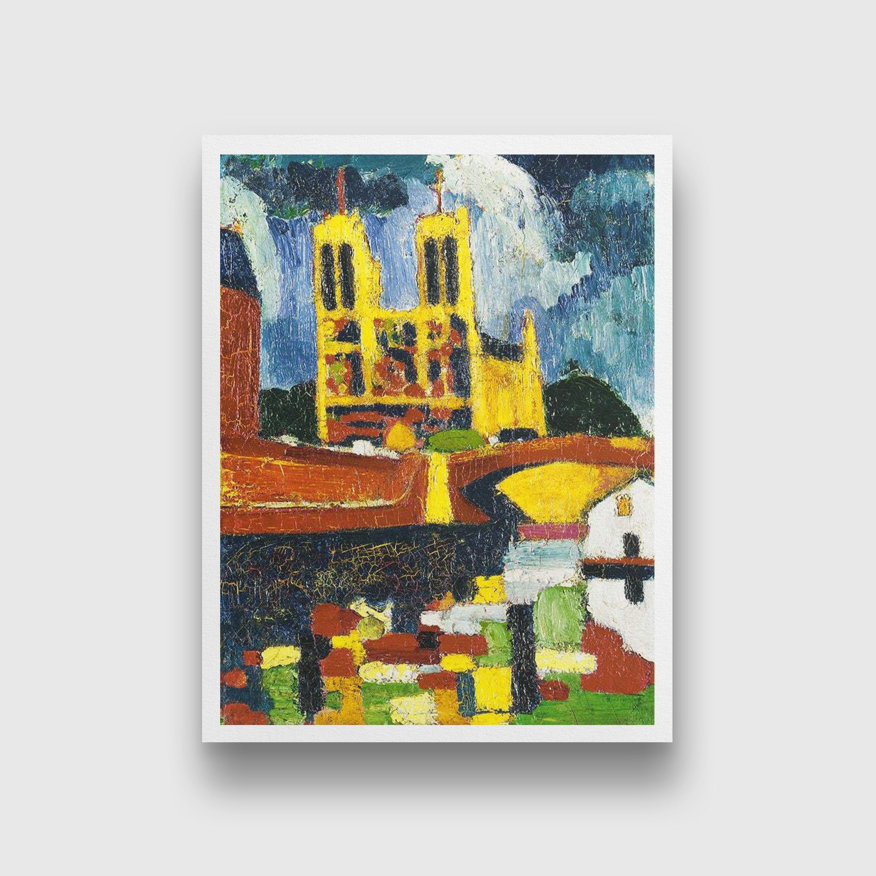 Notre Dame Henry Lyman Saÿen Painting - Meri Deewar 3 : 4 Vertical Premium Wall Art Canvas by MeriDeewar