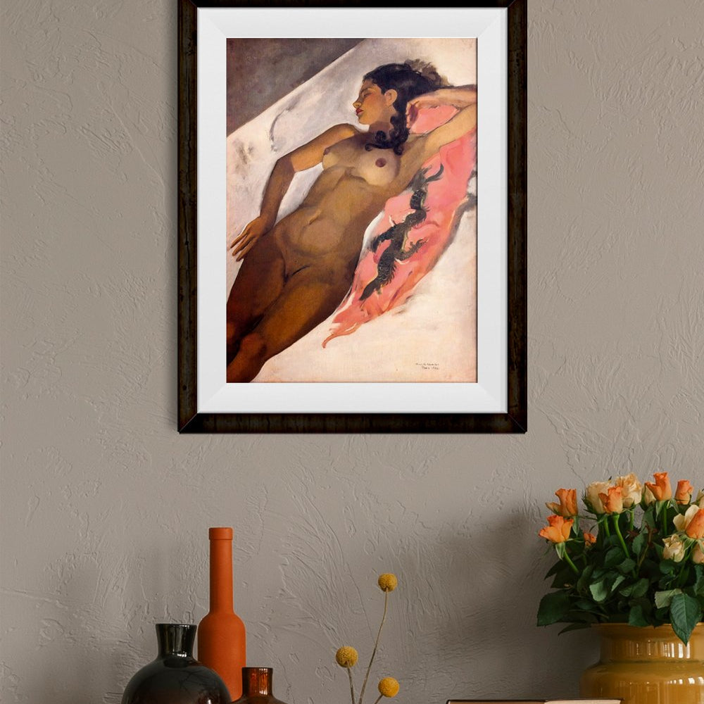 Nude by Amrita Sher-Gil Painting - Meri Deewar 2 : 3 Vertical Premium Wall Art Canvas by MeriDeewar