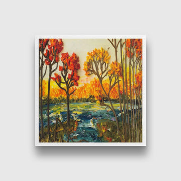 Oil Painting 2 Painting - Meri Deewar 1 : 1 Square Premium Wall Art Canvas by MeriDeewar