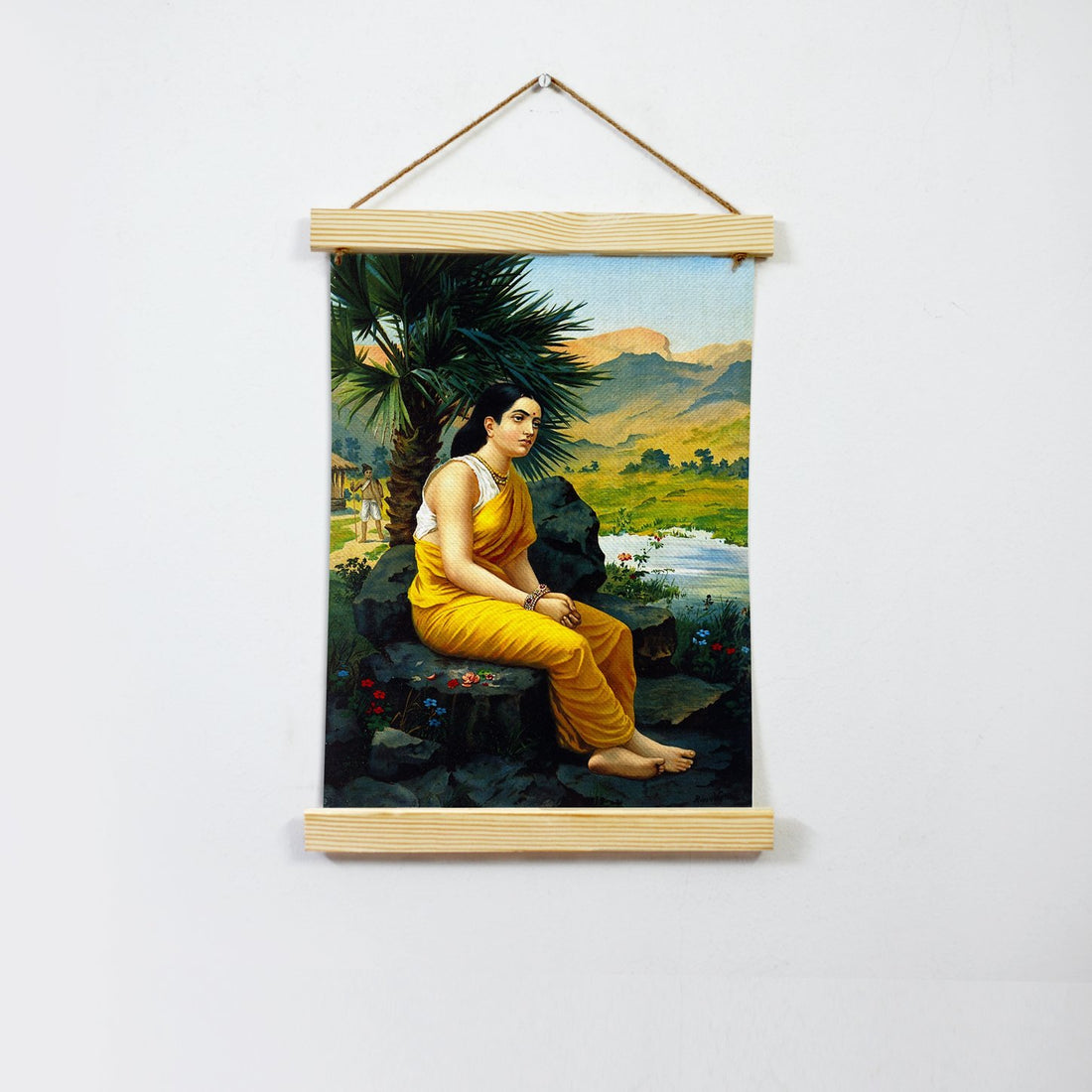 Oil Painting By Raja Ravi Varma Hanging Canvas - Meri Deewar Hanging Canvas Premium Wall Art Canvas by MeriDeewar