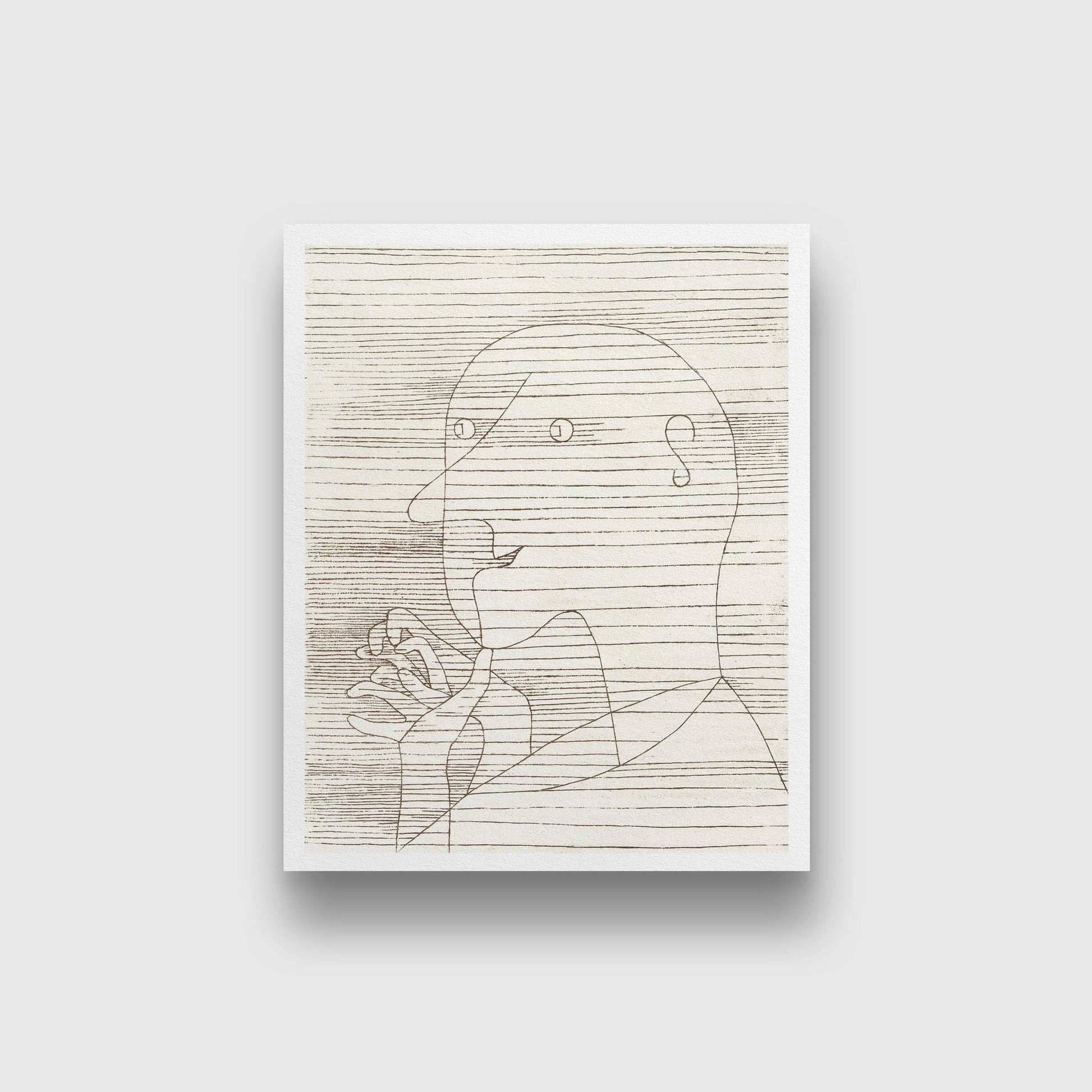 Old Man Counting on his Fingers painting - Meri Deewar 4 :5 Vertical Premium Wall Art Canvas by MeriDeewar