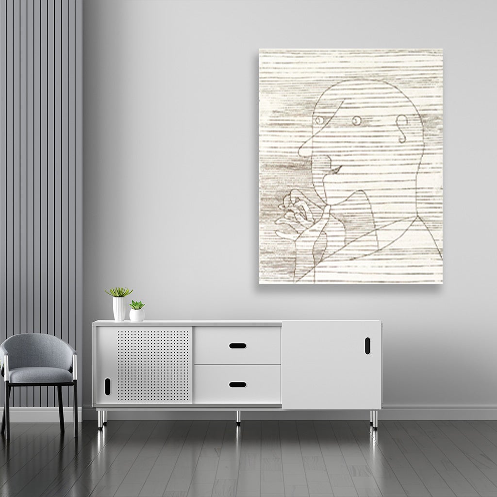 Old Man Counting on his Fingers painting - Meri Deewar 4 :5 Vertical Premium Wall Art Canvas by MeriDeewar