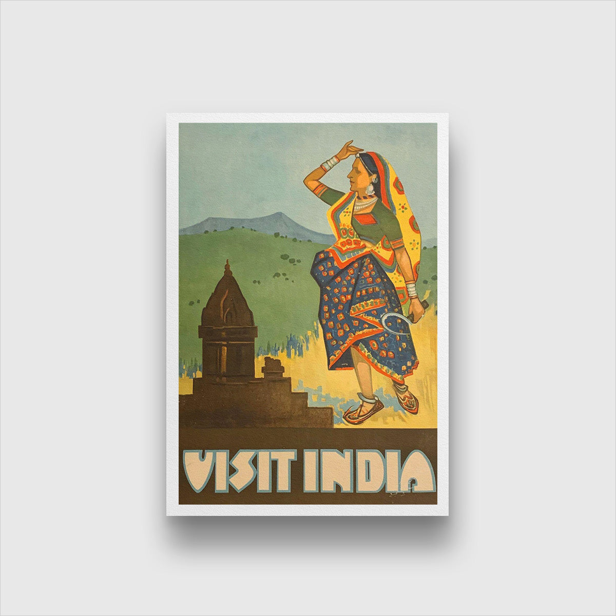 Old Women Traditonal Dress Vintage Poster 2 : 3 Vertical Premium Wall Art Canvas by MeriDeewar