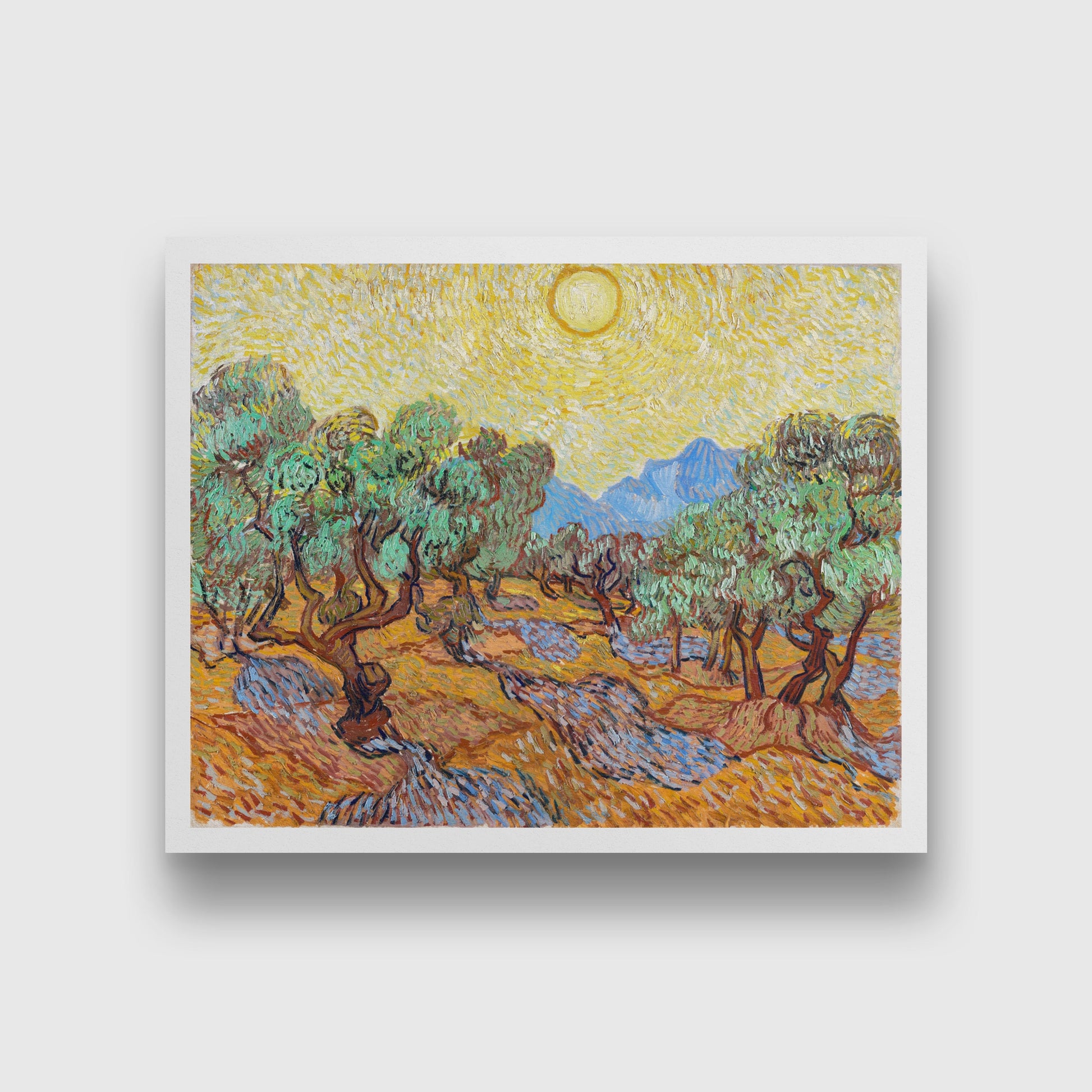 Olive Trees (1889) famous landscape painting 5 : 4 Horizontal Premium Wall Art Canvas by MeriDeewar