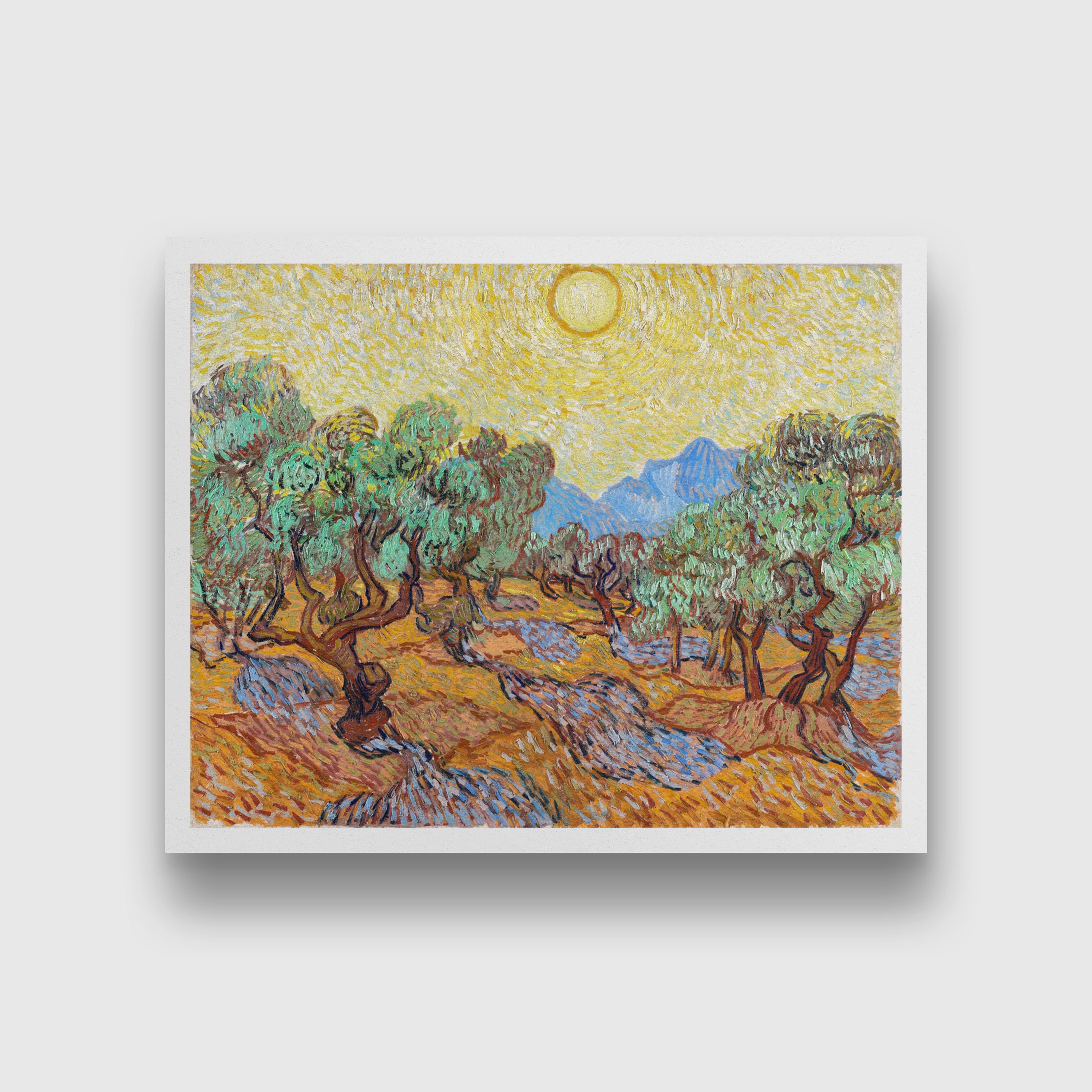 Olive Trees (1889) famous landscape painting 5 : 4 Horizontal Premium Wall Art Canvas by MeriDeewar
