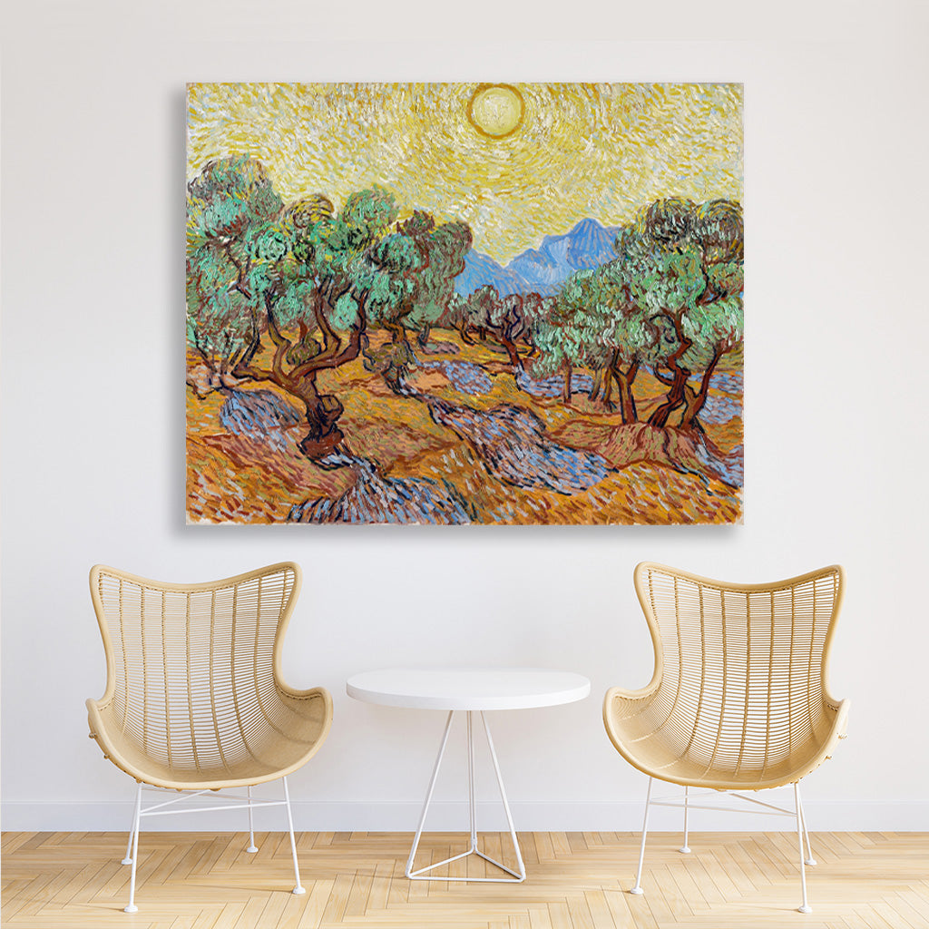 Olive Trees (1889) famous landscape painting 5 : 4 Horizontal Premium Wall Art Canvas by MeriDeewar