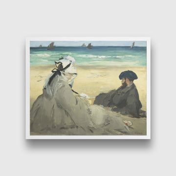 On the Beach Painting - Meri Deewar 5 : 4 Horizontal Premium Wall Art Canvas by MeriDeewar