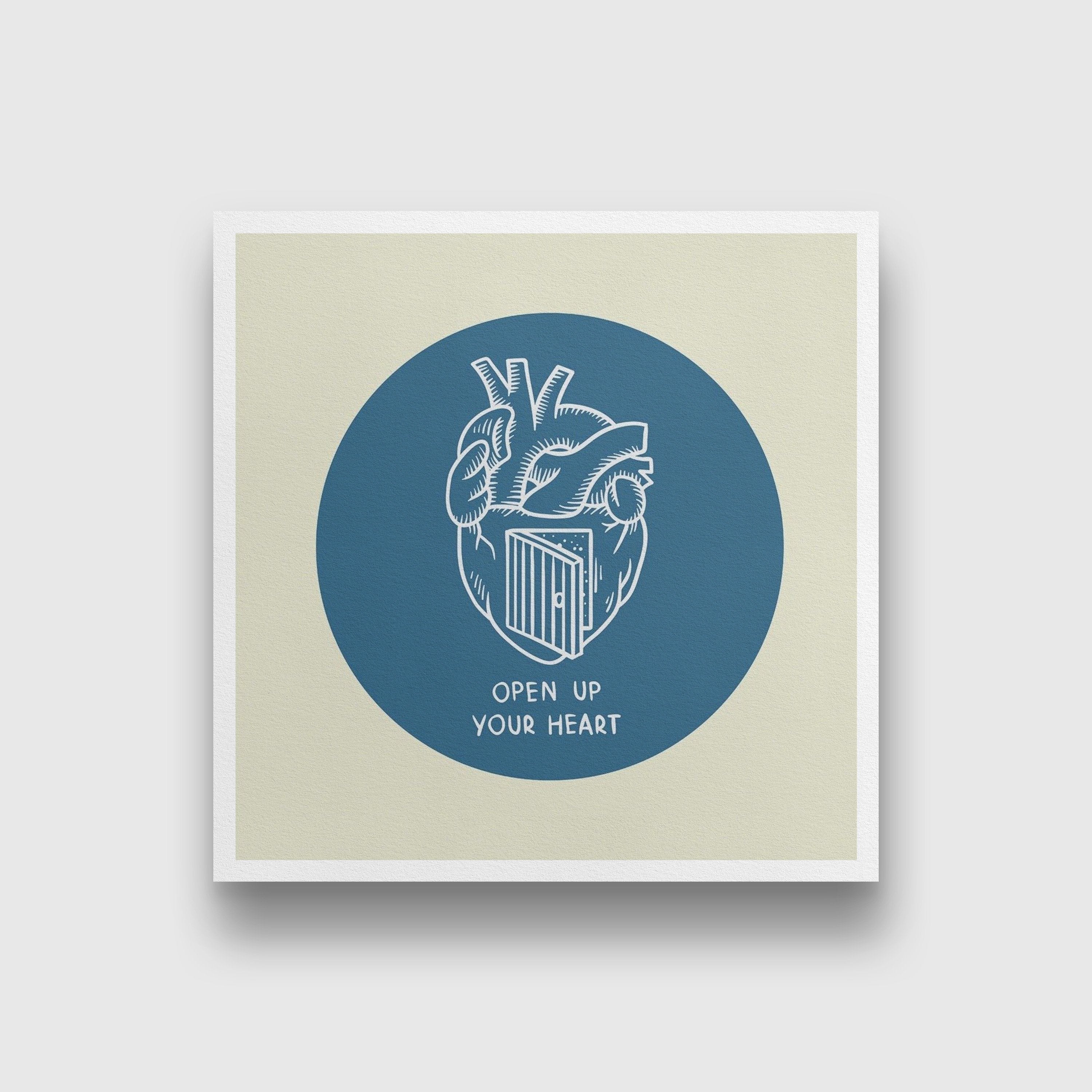 Open Up Your Heart Artwork Painting - Meri Deewar 1 : 1 Square Premium Wall Art Canvas by MeriDeewar