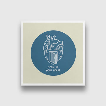 Open Up Your Heart Artwork Painting - Meri Deewar 1 : 1 Square Premium Wall Art Canvas by MeriDeewar