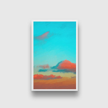 Orange and yellow clouds at sunset Painting - Meri Deewar 2 : 3 Vertical Premium Wall Art Canvas by MeriDeewar