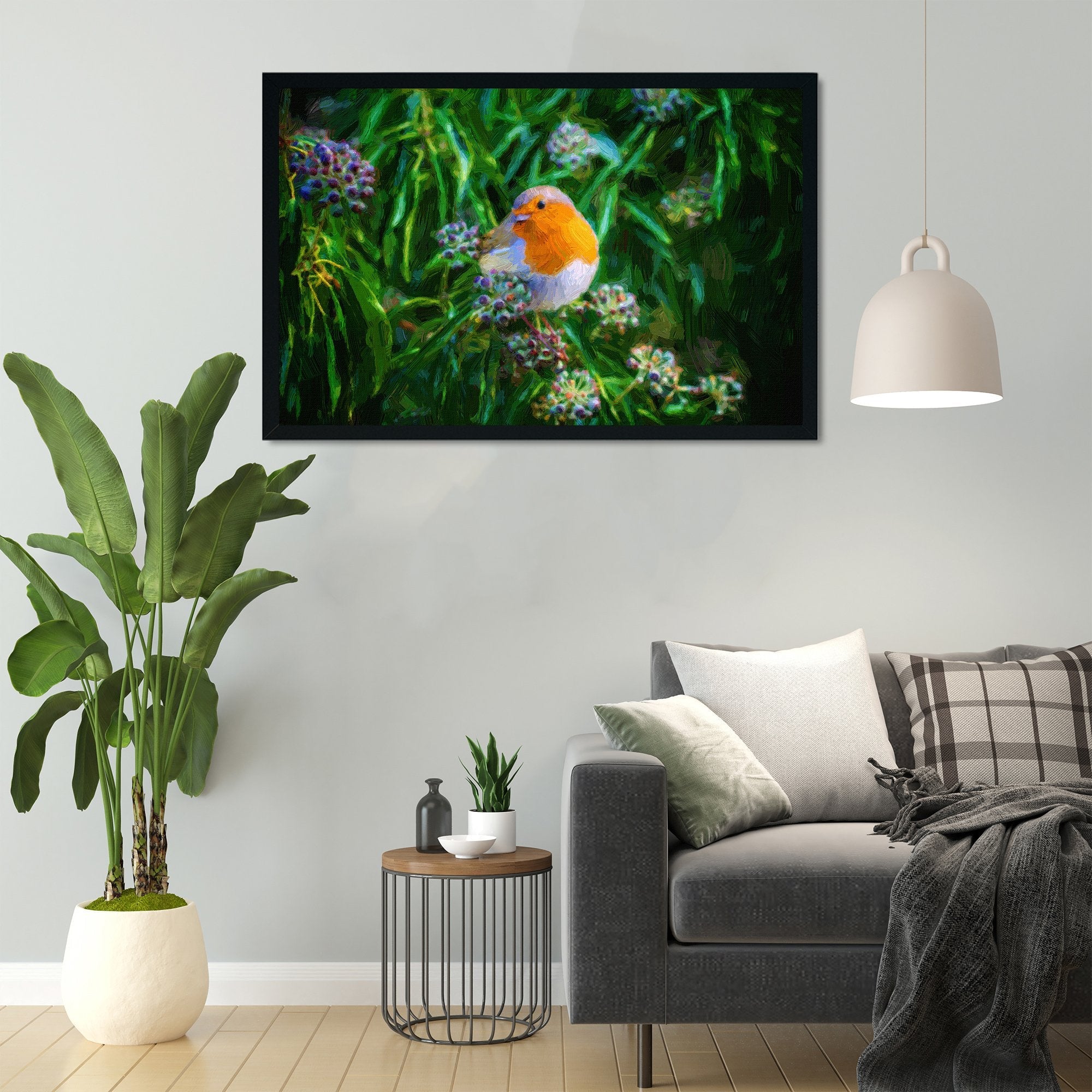 Orange tropic bird Painting - Meri Deewar 3 : 2 Horizontal Premium Wall Art Canvas by MeriDeewar