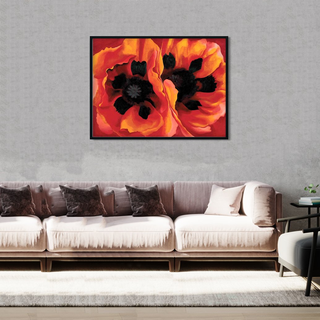 Oriental Poppies Painting - Meri Deewar 4 : 3 Horizontal Premium Wall Art Canvas by MeriDeewar