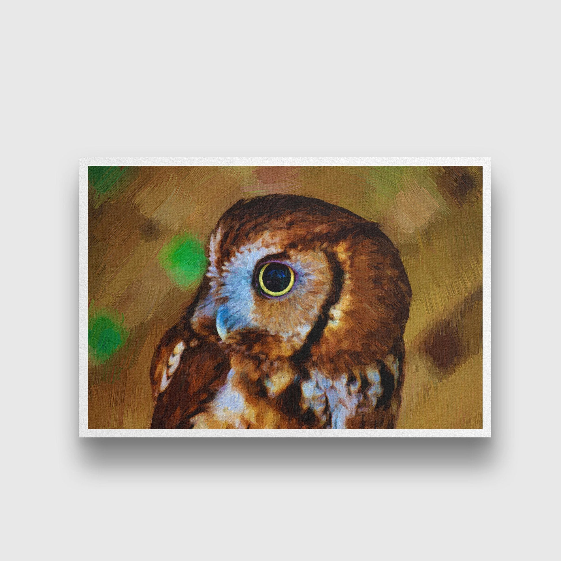 Owl eyes painting - Meri Deewar 3 : 2 Horizontal Premium Wall Art Canvas by MeriDeewar