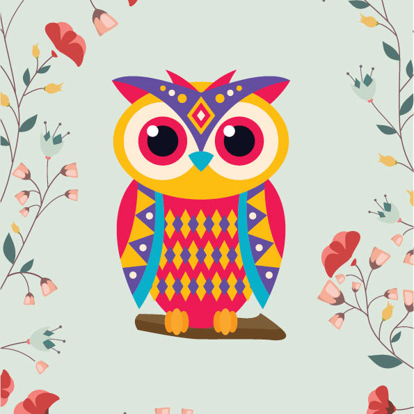 Owl Painting 3 : 4.2 Vertical Premium Wall Art Canvas by MeriDeewar