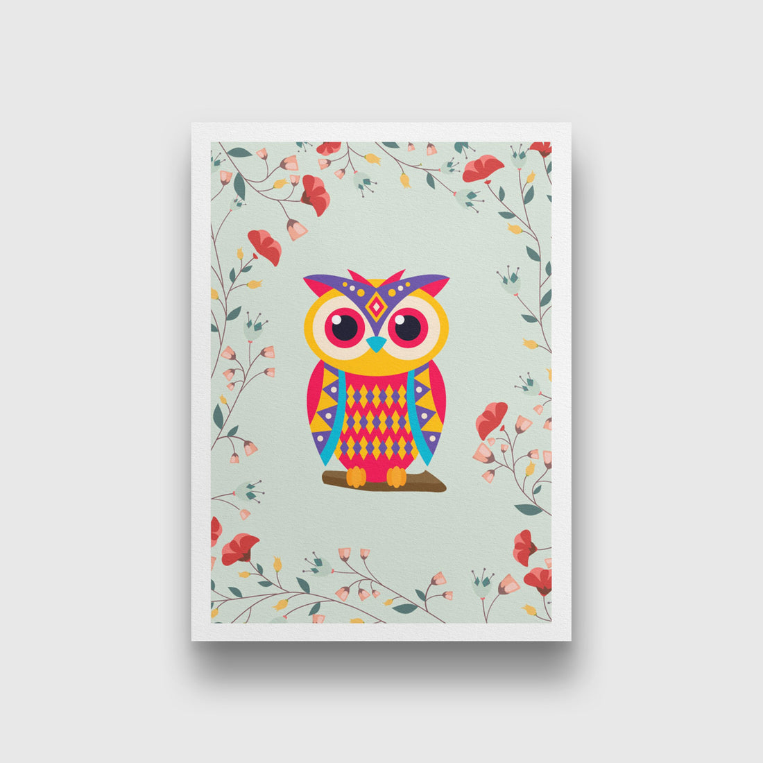 Owl Painting 3 : 4.2 Vertical Premium Wall Art Canvas by MeriDeewar
