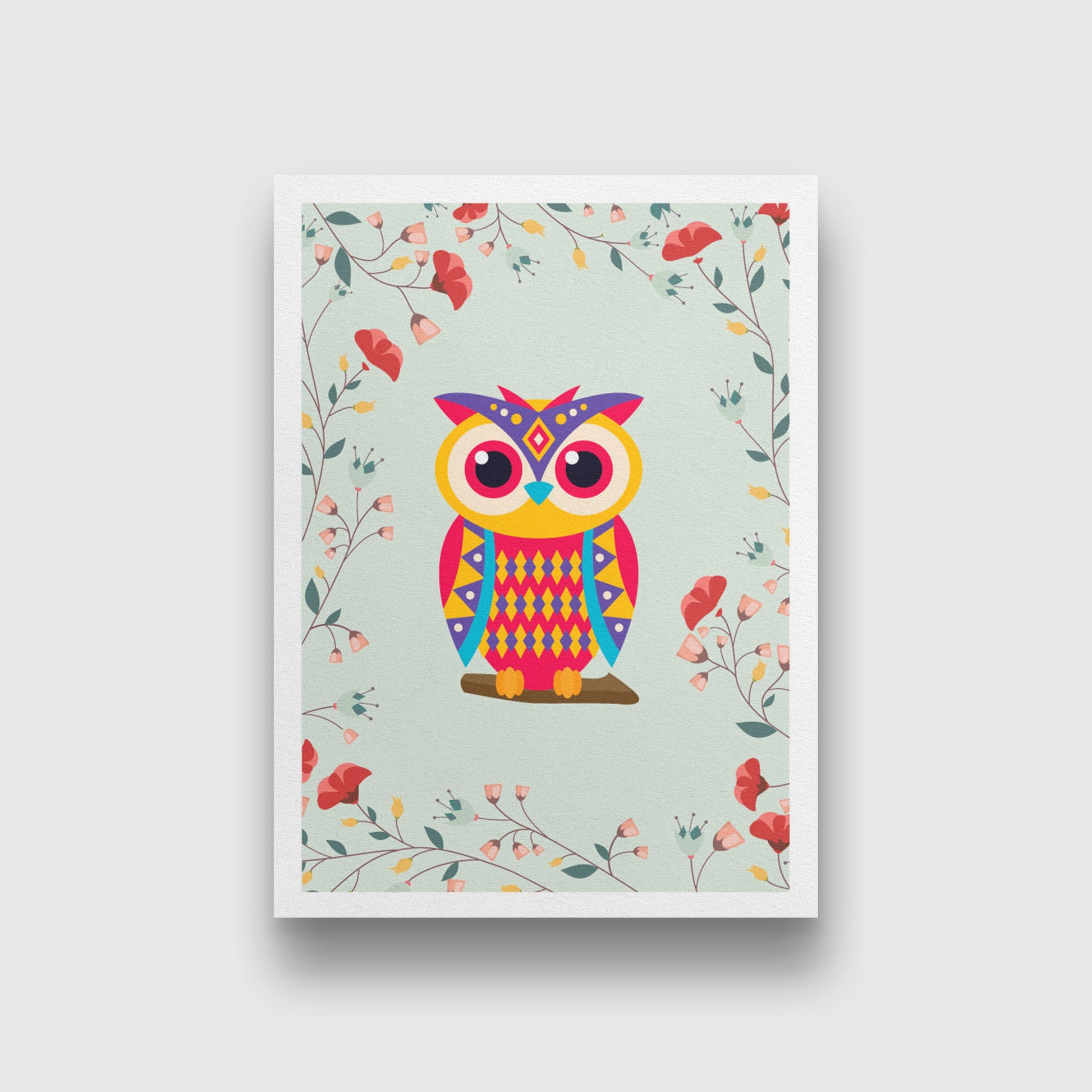 Owl Painting 3 : 4.2 Vertical Premium Wall Art Canvas by MeriDeewar