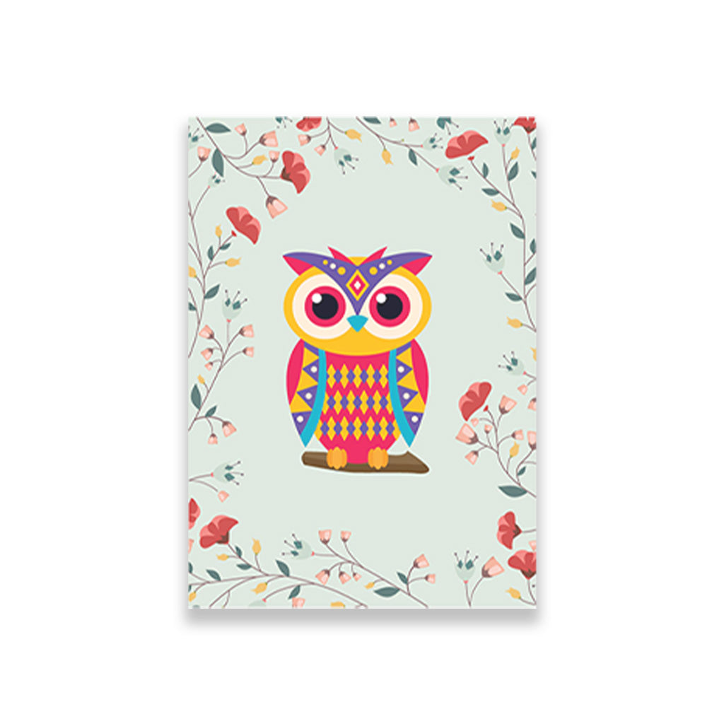 Owl Painting 3 : 4.2 Vertical Premium Wall Art Canvas by MeriDeewar