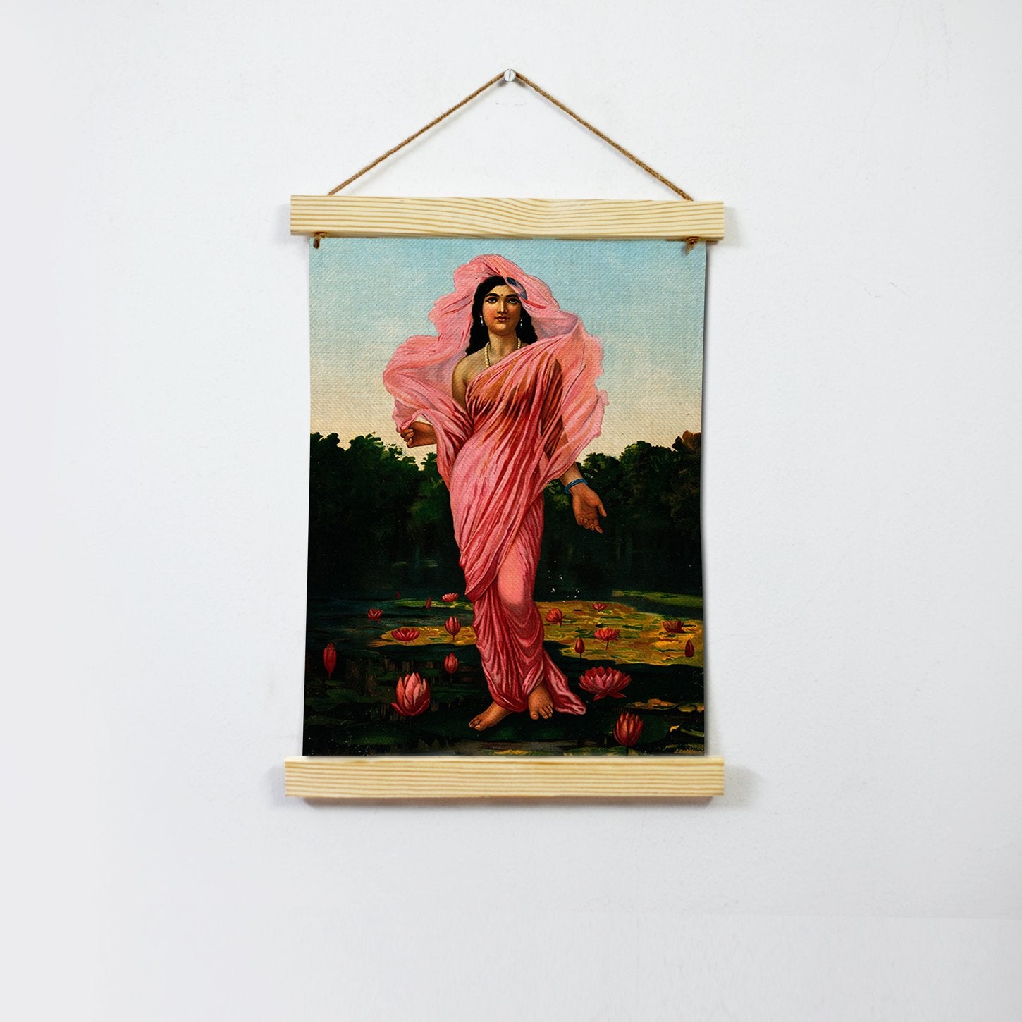 Padmini, Painting By Raja Ravi Varma Hanging Canvas - Meri Deewar Hanging Canvas Premium Wall Art Canvas by MeriDeewar