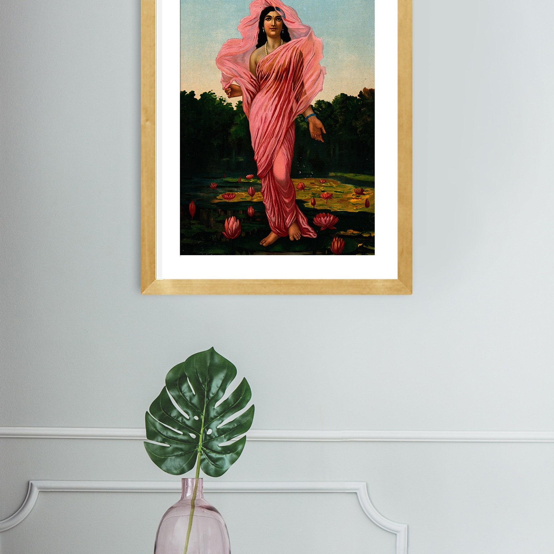 Padmini, Painting By Raja Ravi Varma 2 : 3 Vertical Premium Wall Art Canvas by MeriDeewar