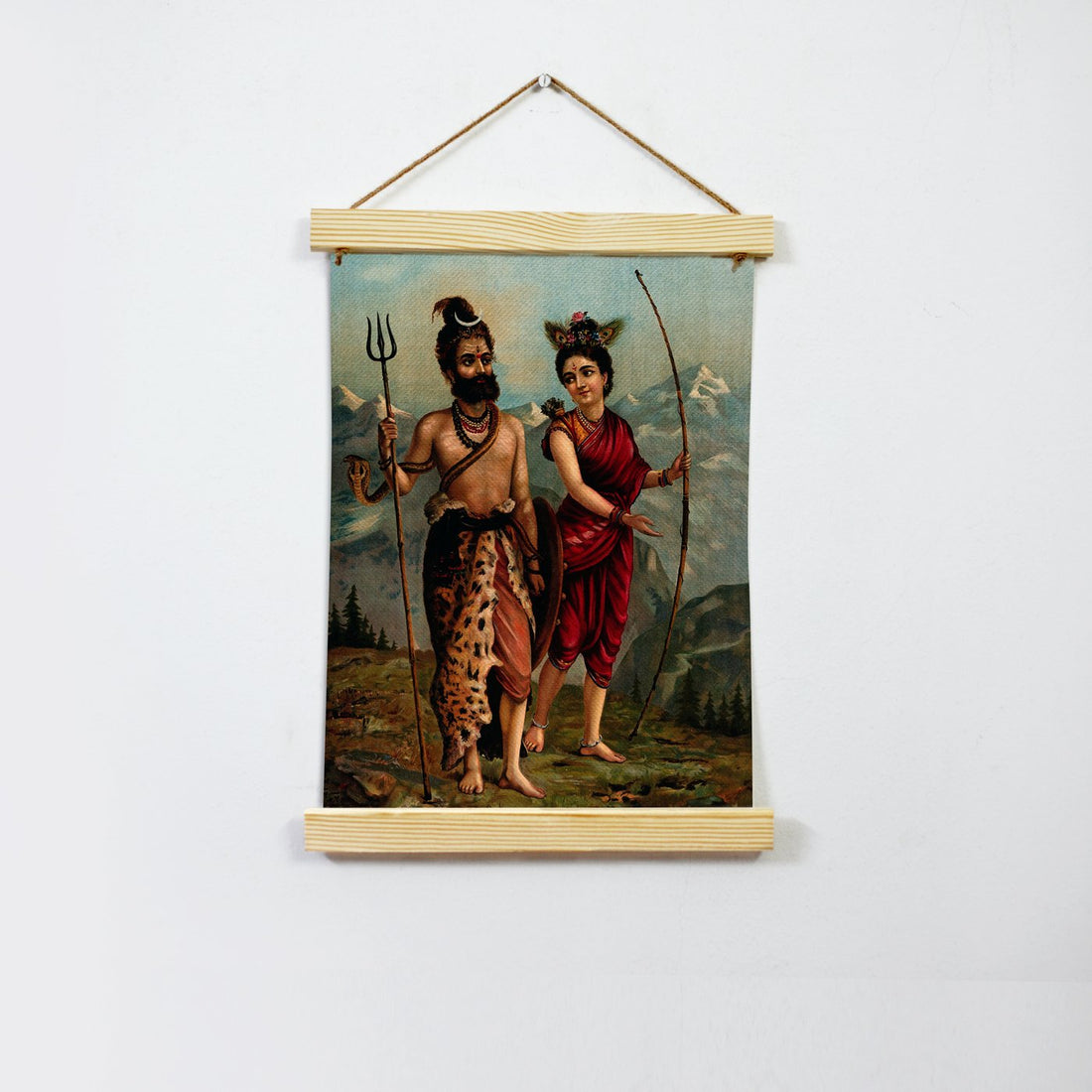 Painting By Raja Ravi Varma Hanging Canvas - Meri Deewar Hanging Canvas Premium Wall Art Canvas by MeriDeewar