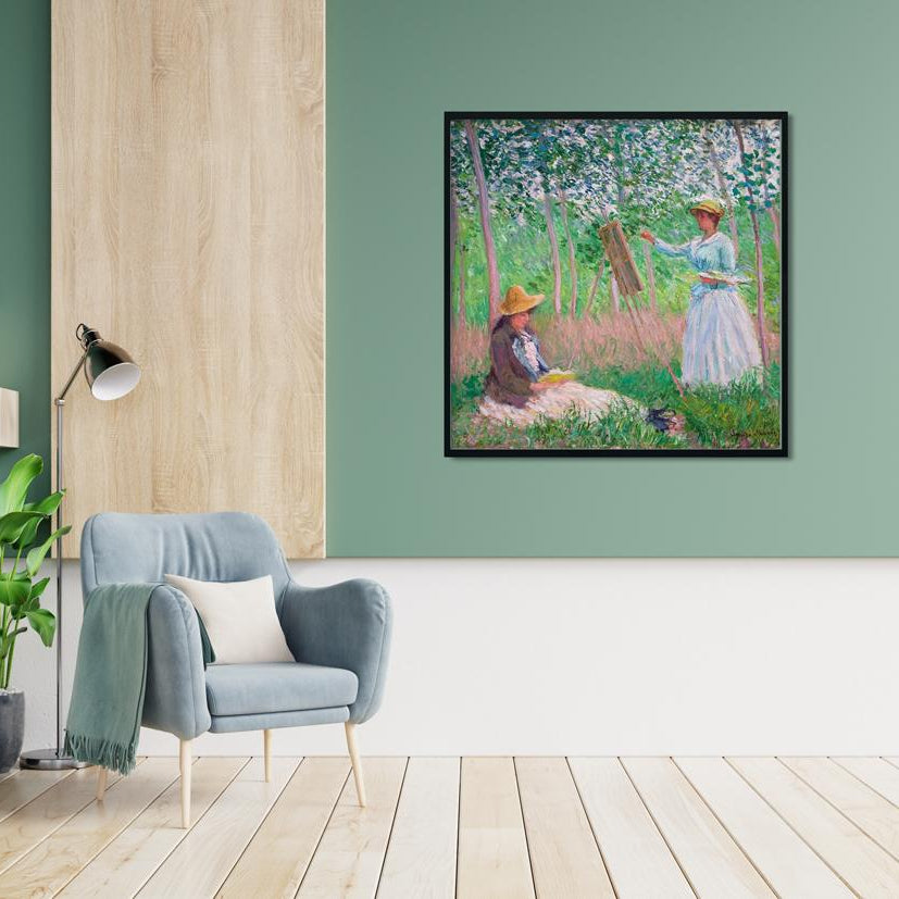 Painting Claude Monet - Meri Deewar 1 : 1 Square Premium Wall Art Canvas by MeriDeewar